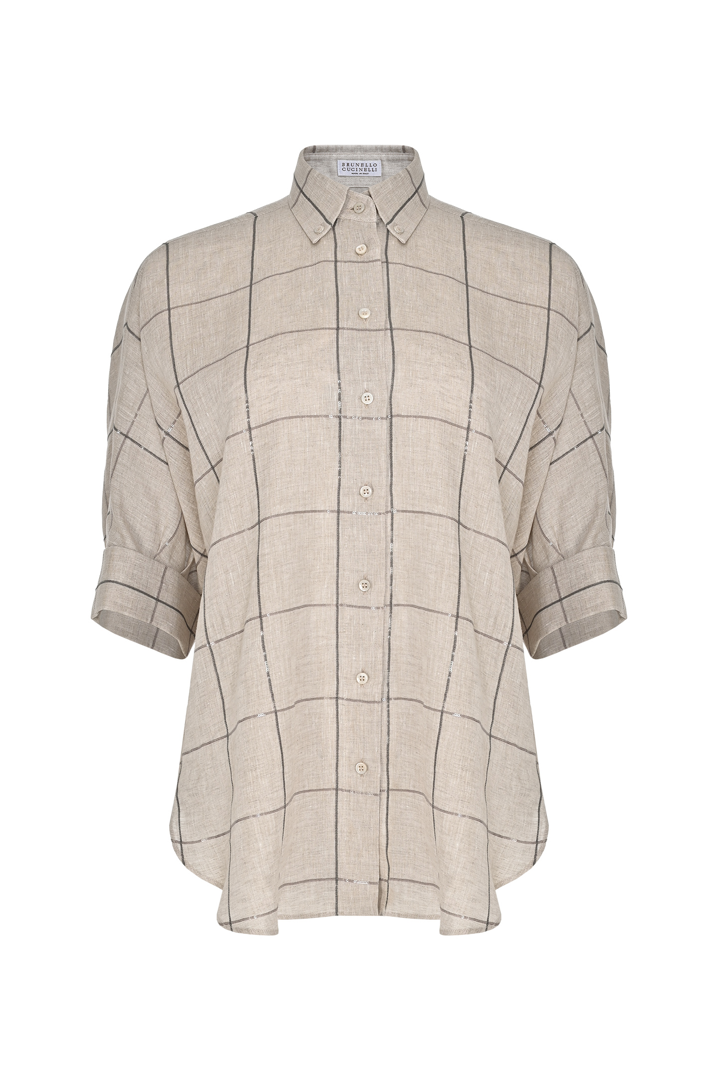 Рубашка BRUNELLO  CUCINELLI MM633RH716, цвет: Бежевый, Женский