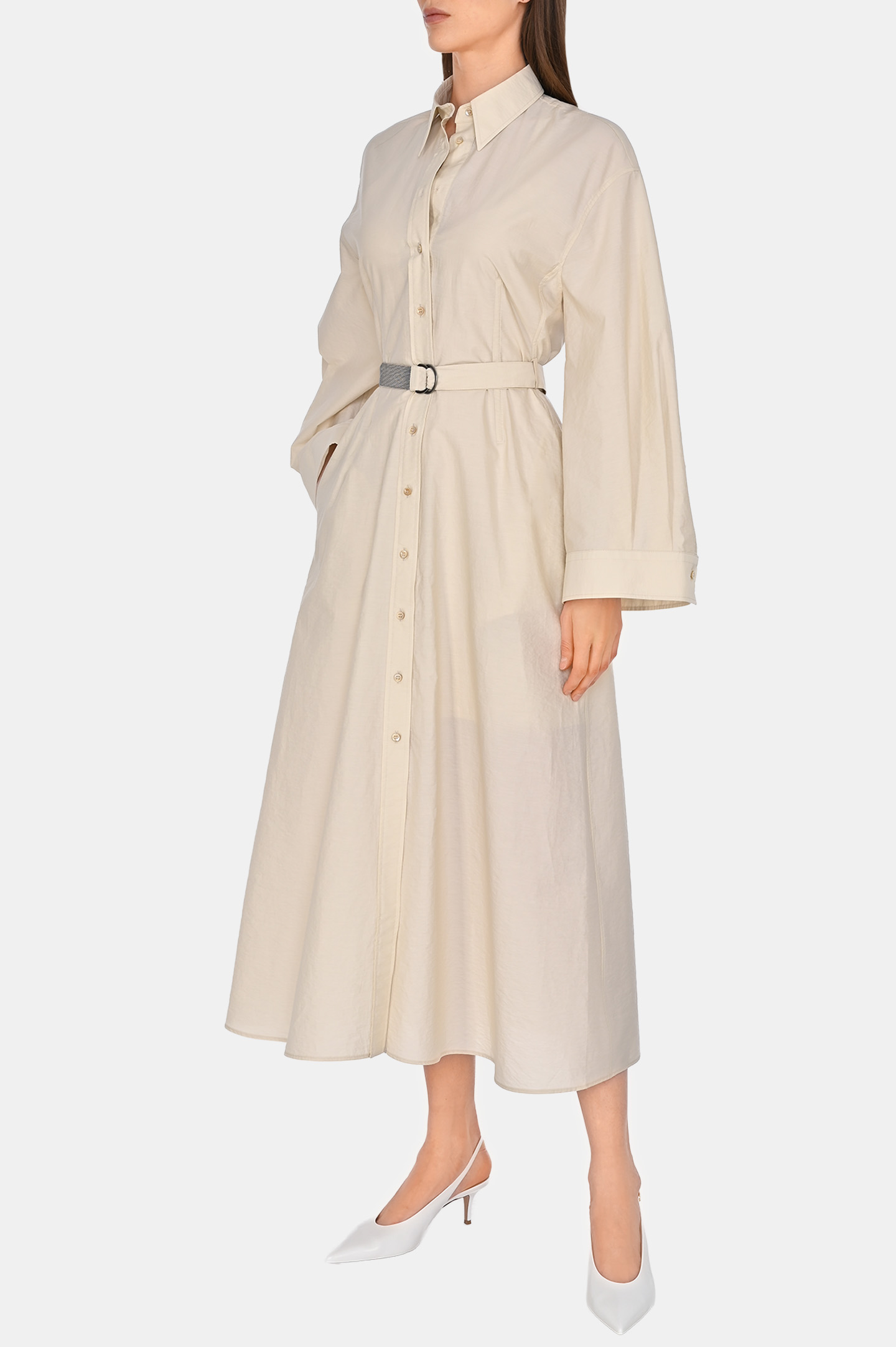 Платье+пояс BRUNELLO  CUCINELLI M0F79AHB46, цвет: Молочный, Женский