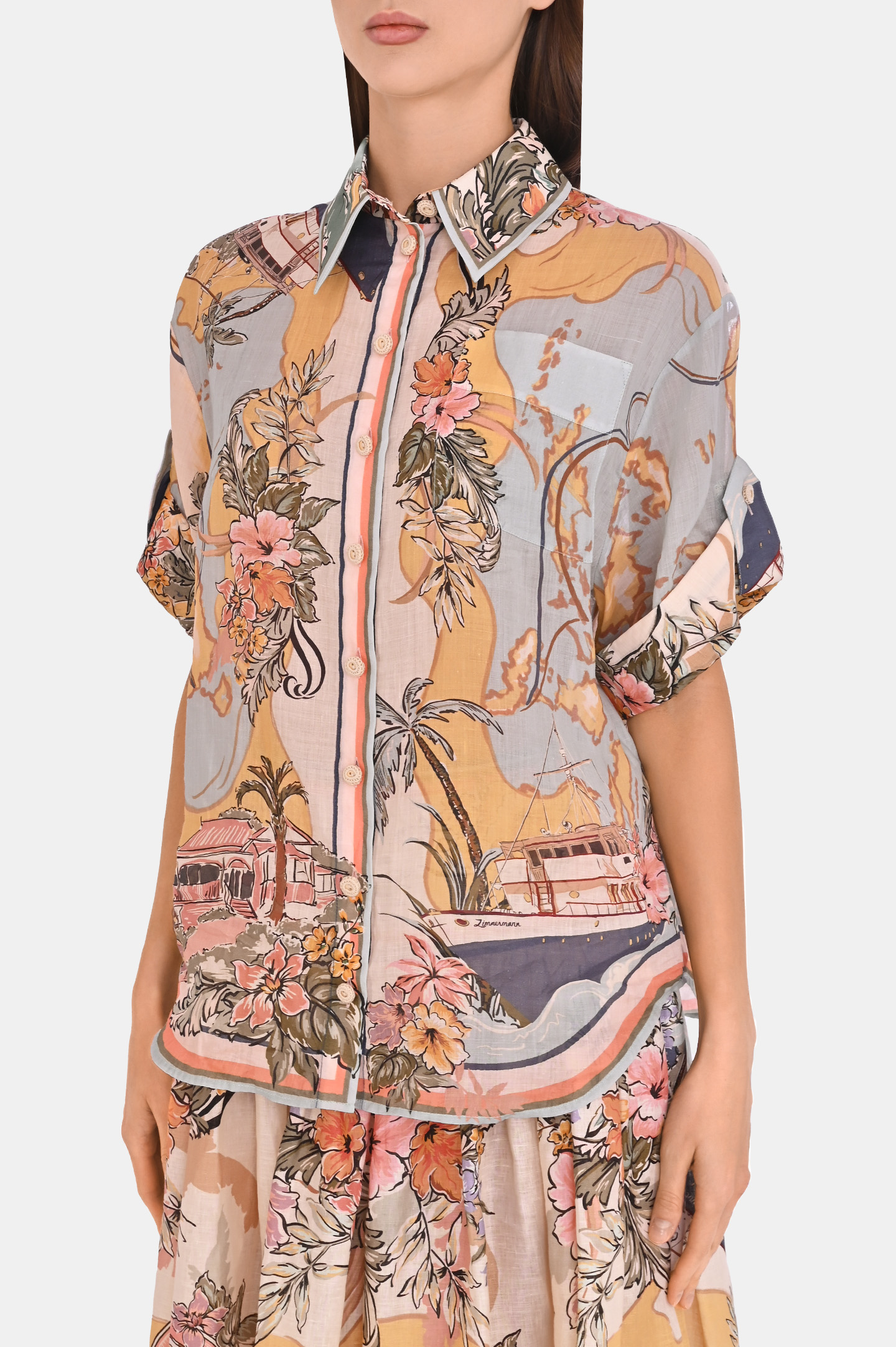 Блуза ZIMMERMANN 1785TRS253, цвет: Разноцветный, Женский