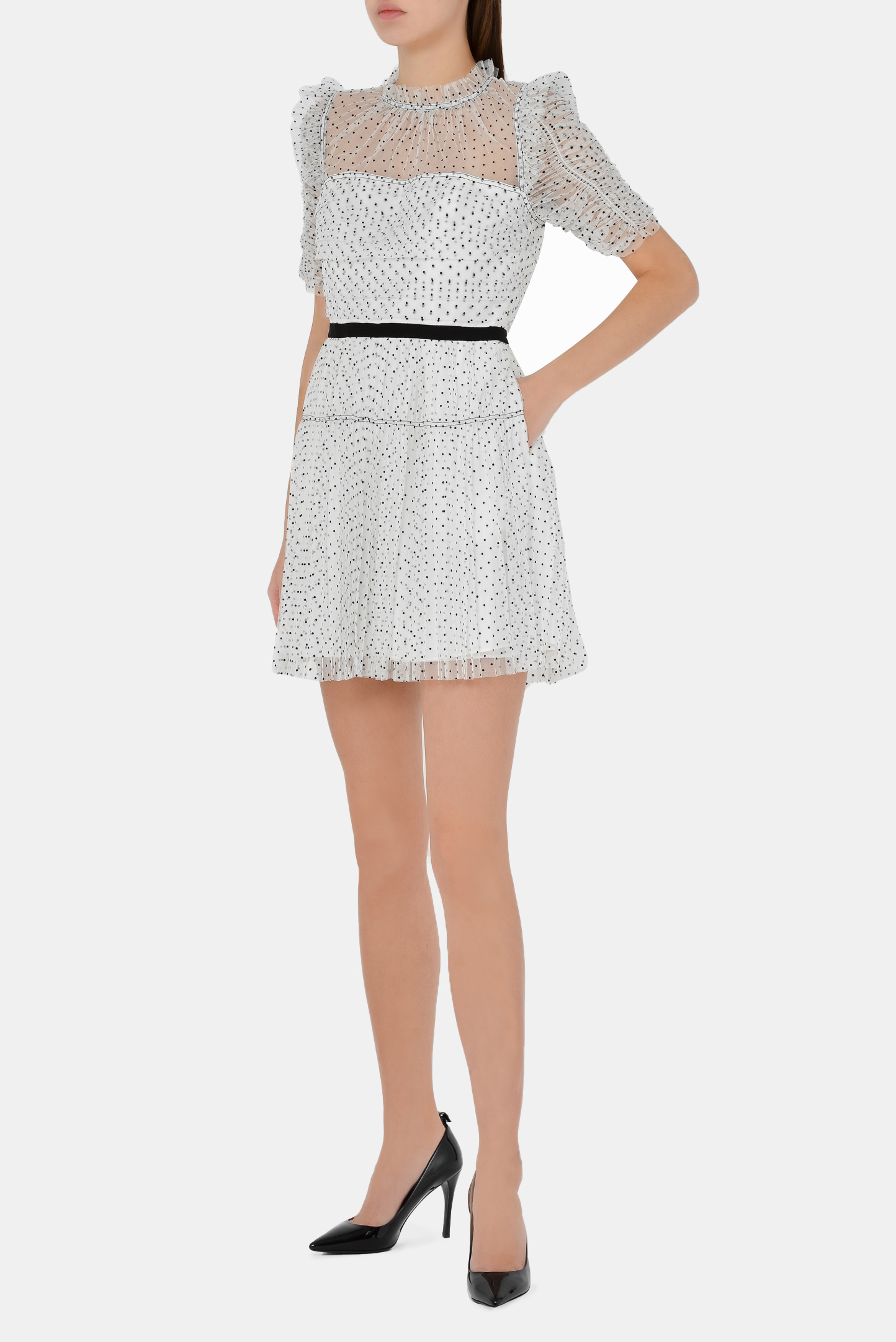Платье SELF PORTRAIT RS21-043P, цвет: Черно-белый, Женский