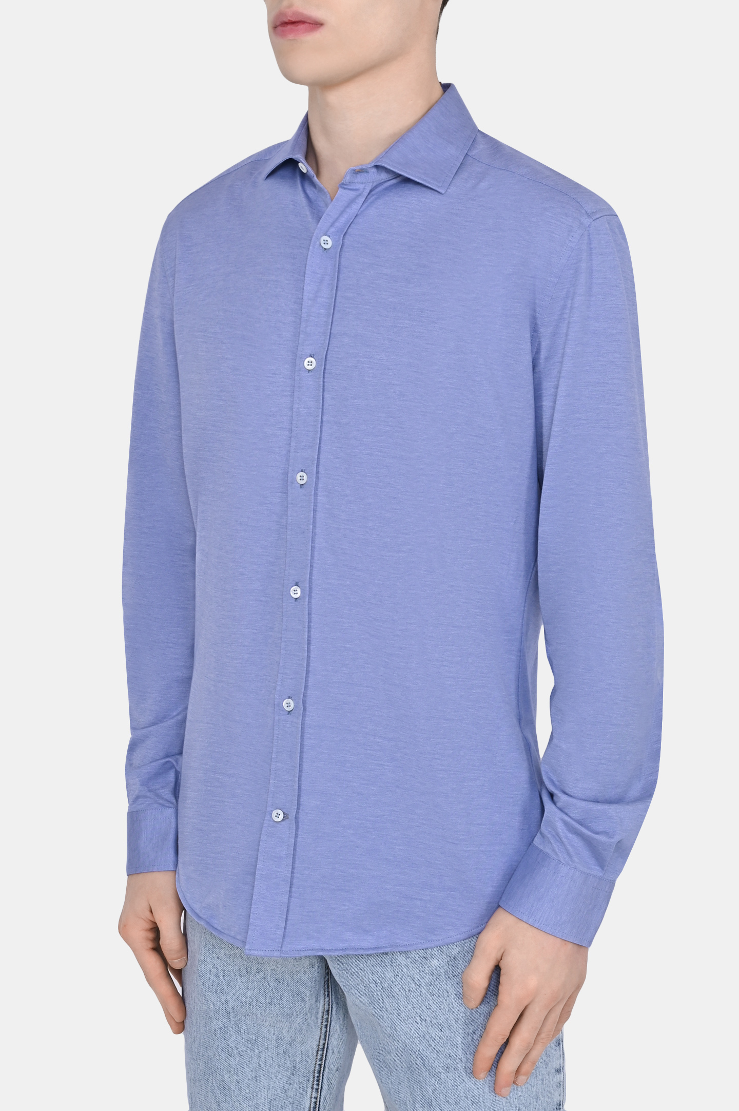 Рубашка BRUNELLO  CUCINELLI MTS406699, цвет: Голубой, Мужской