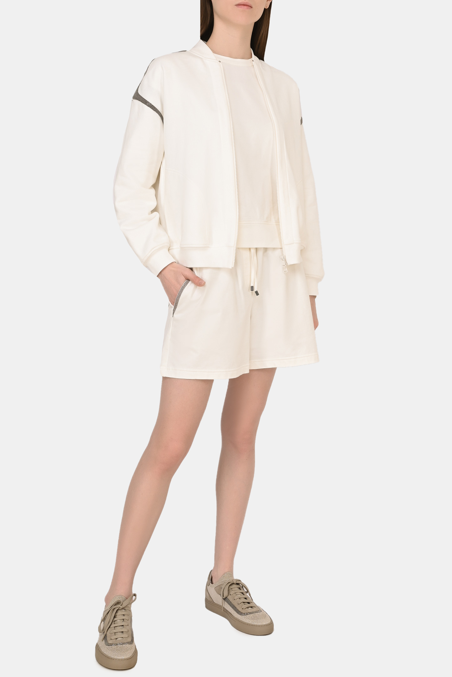 Свитшот BRUNELLO  CUCINELLI MH827BM430, цвет: Белый, Женский