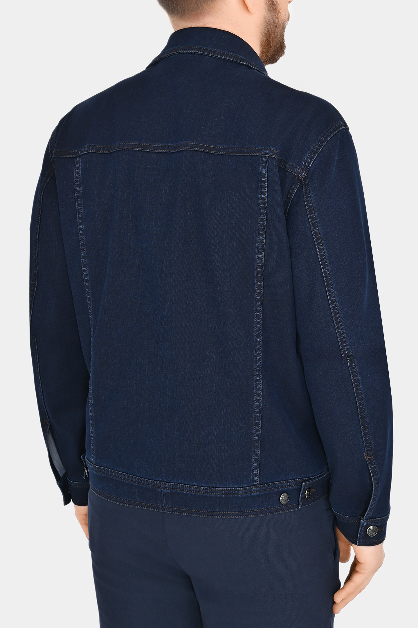 Джинсовая куртка с карманами CANALI SG02964 O40895W, цвет: Темно-синий, Мужской