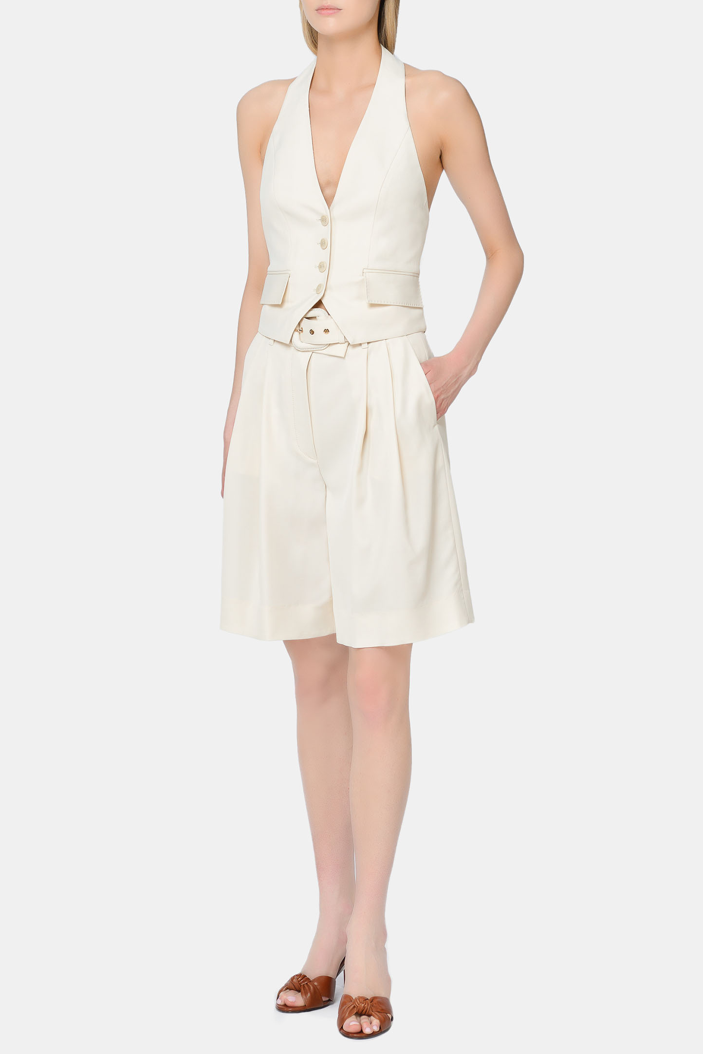 Шорты ZIMMERMANN 1039ABOT, цвет: Молочный, Женский