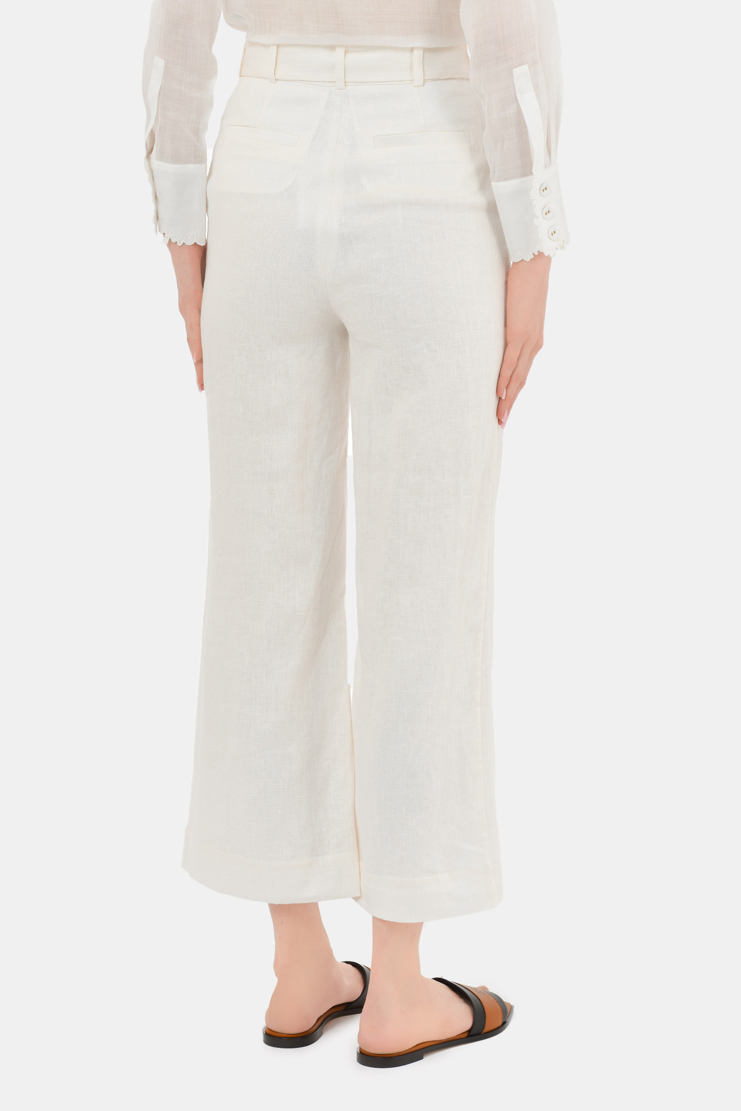 Брюки ZIMMERMANN 9831PPOP CRM, цвет: Белый, Женский
