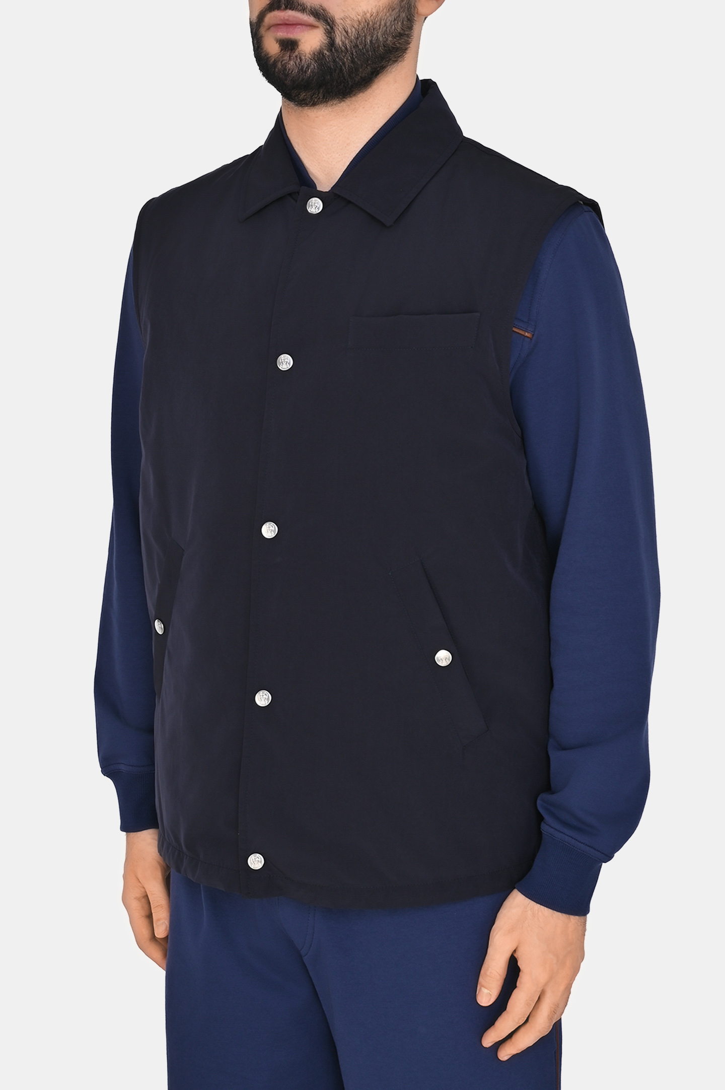 Жилет BRUNELLO  CUCINELLI MD4796520, цвет: Темно-синий, Мужской
