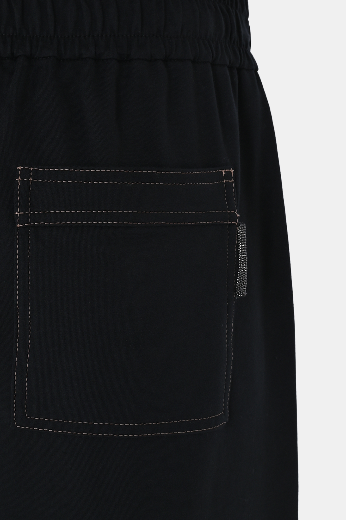 Хлопоковые широкие брюки BRUNELLO  CUCINELLI MH827EM699, цвет: Черный, Женский