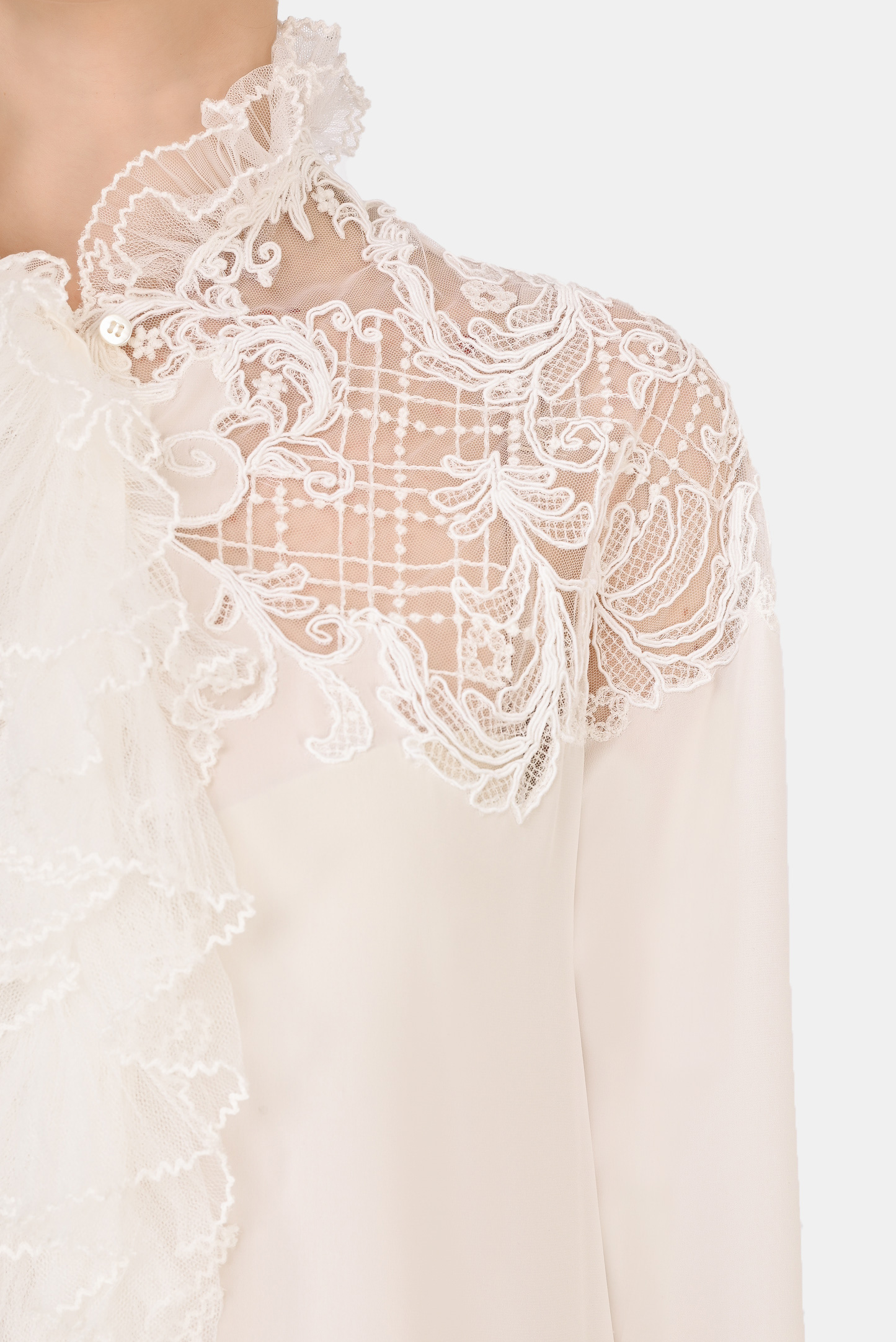 Блуза ERMANNO SCERVINO D392K710FDE, цвет: Молочный, Женский