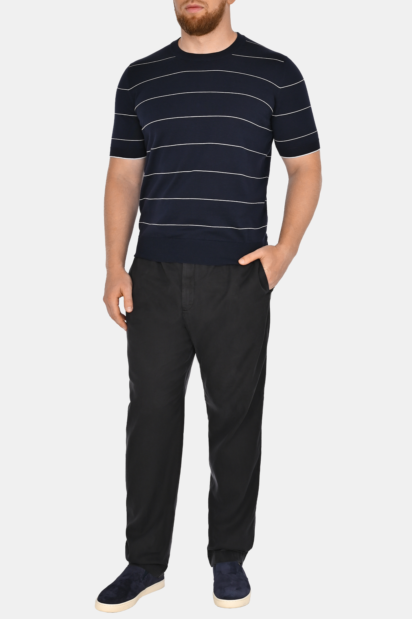 Джемпер BRUNELLO  CUCINELLI M29805300, цвет: Темно-синий, Мужской