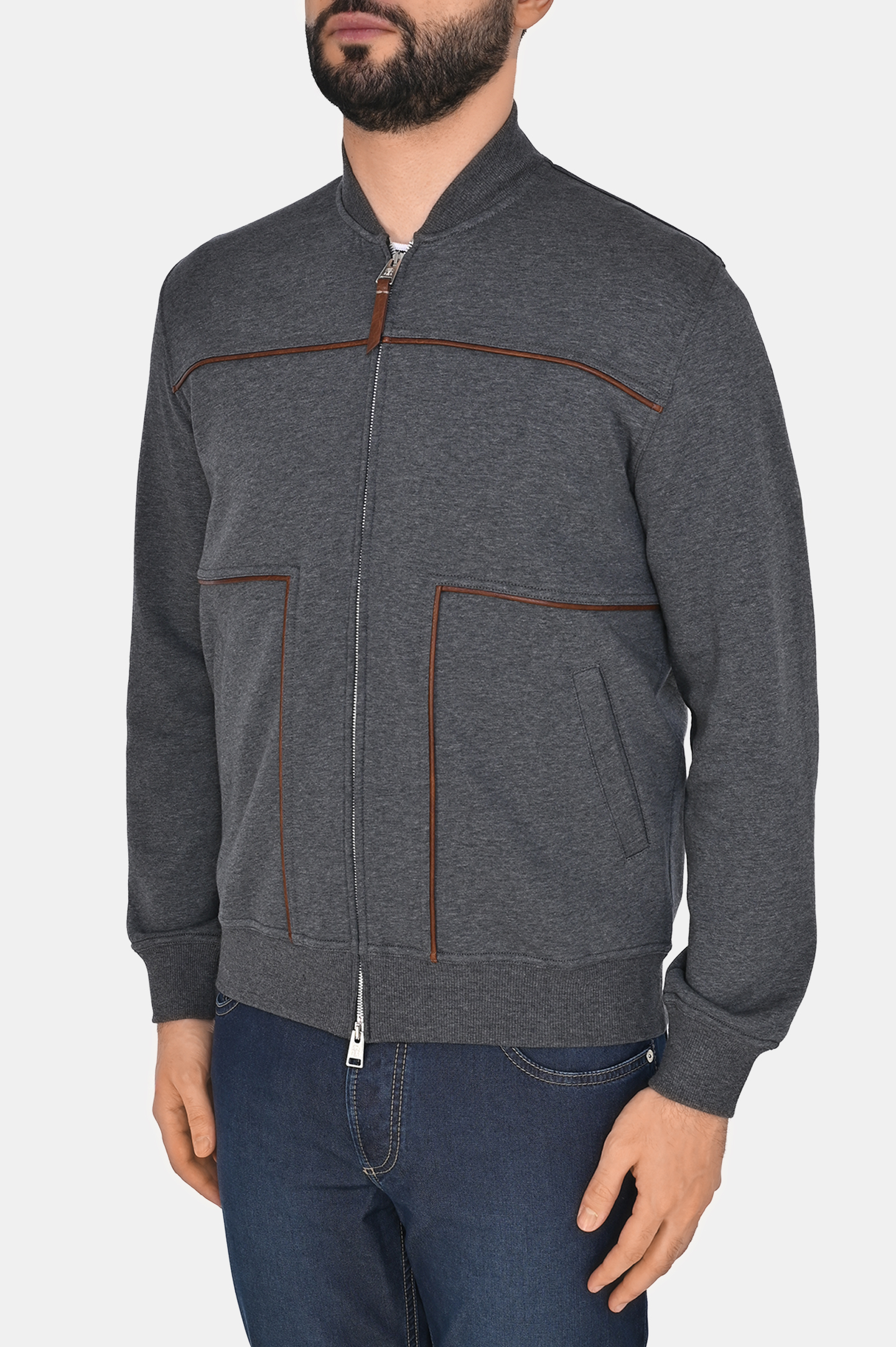 Куртка спорт BRUNELLO  CUCINELLI MW8639084G, цвет: Темно-серый, Мужской