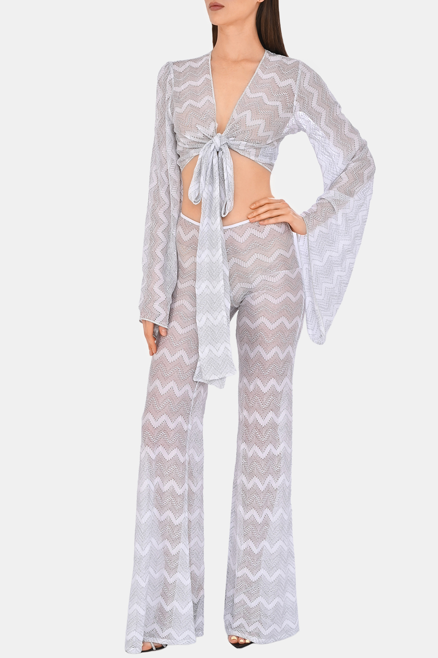 Топ MISSONI MS25SK04-BR00ZX, цвет: Серебряный, Женский