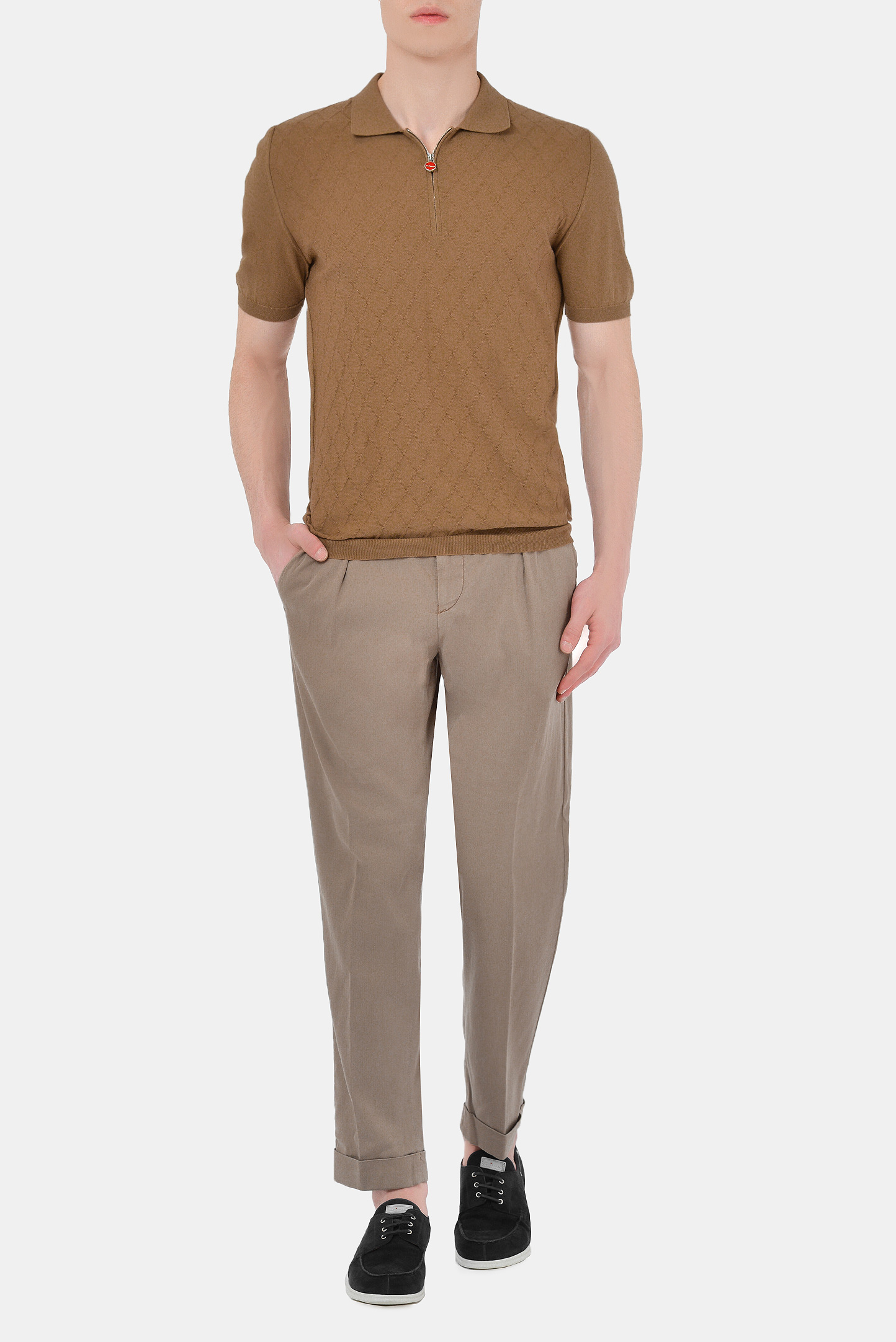 Джемпер (Поло) KITON UK1247E21K10, цвет: Коричневый, Мужской