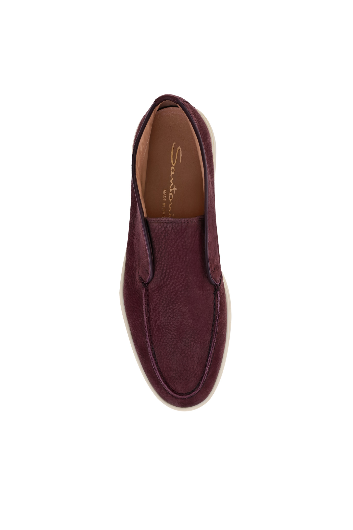 Кожаные лоферы SANTONI WUYG58458TISNPRXB71, цвет: Бордовый, Женский