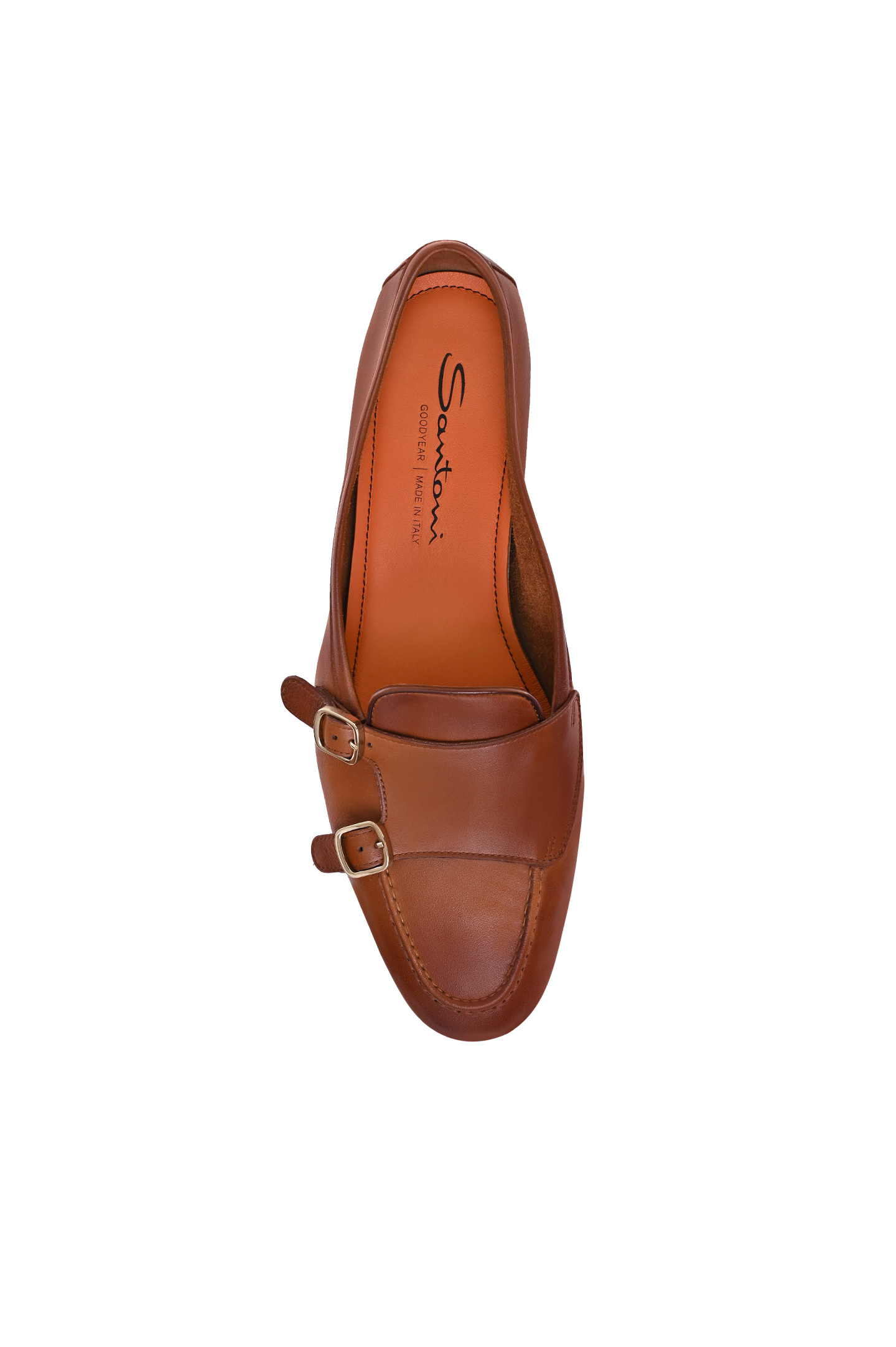 Кожаные лоферы SANTONI WUNY71009SA4SLGAC50, цвет: Коричневый, Женский