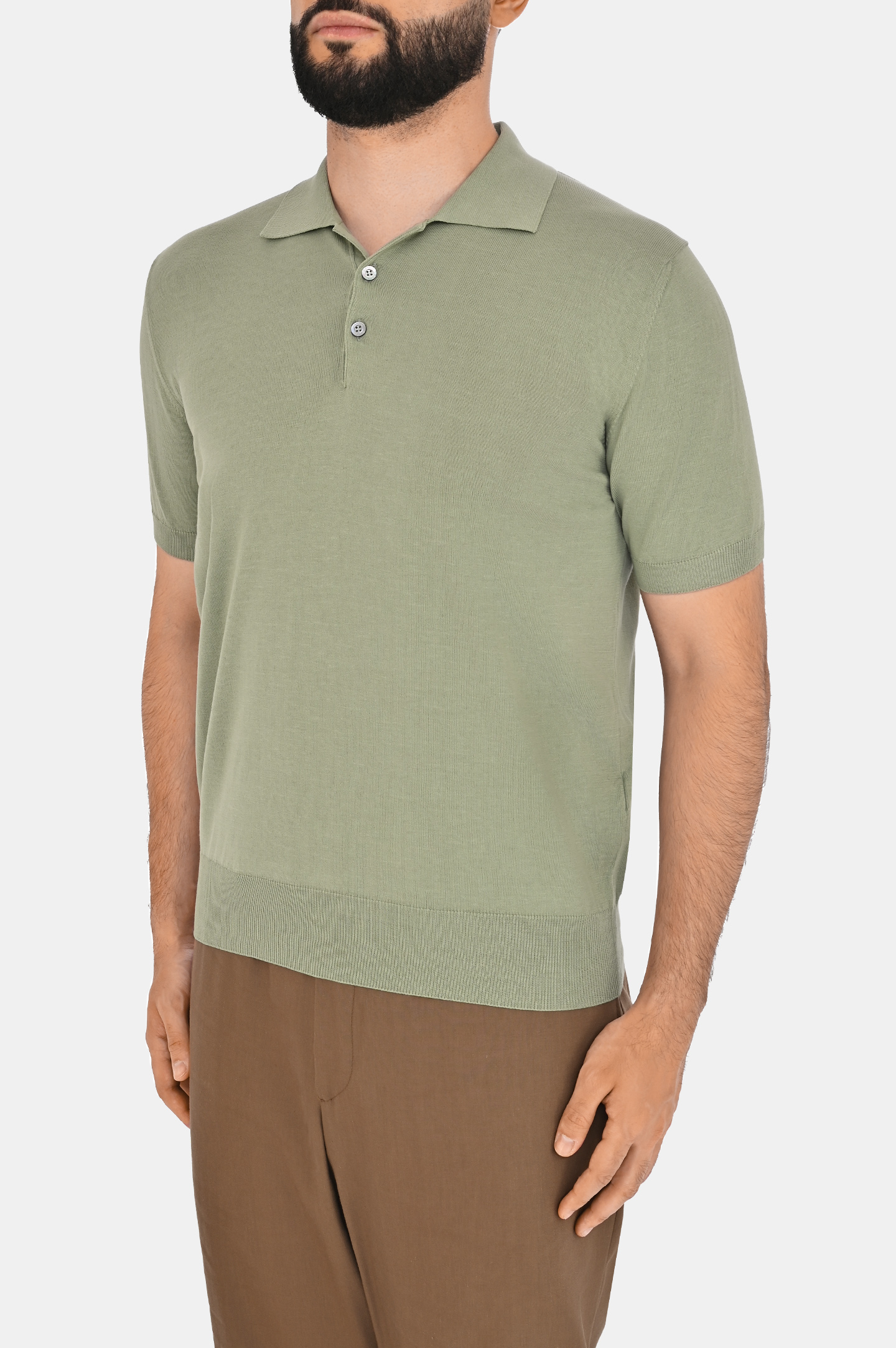 Поло CANALI MK00145 C0127, цвет: Зеленый, Мужской