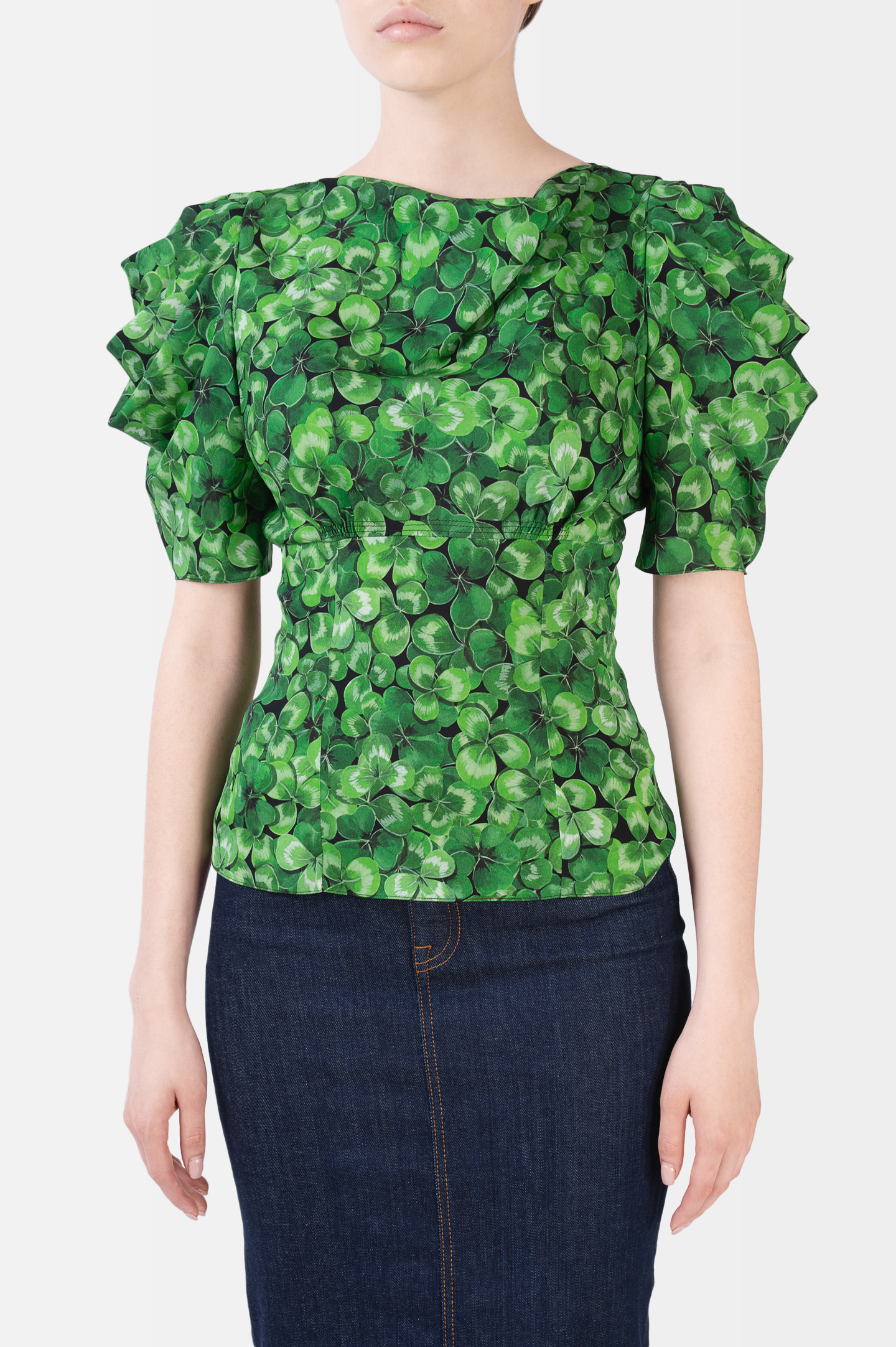 Блуза DOLCE & GABBANA F74B9T FSAZP, цвет: Зеленый, Женский