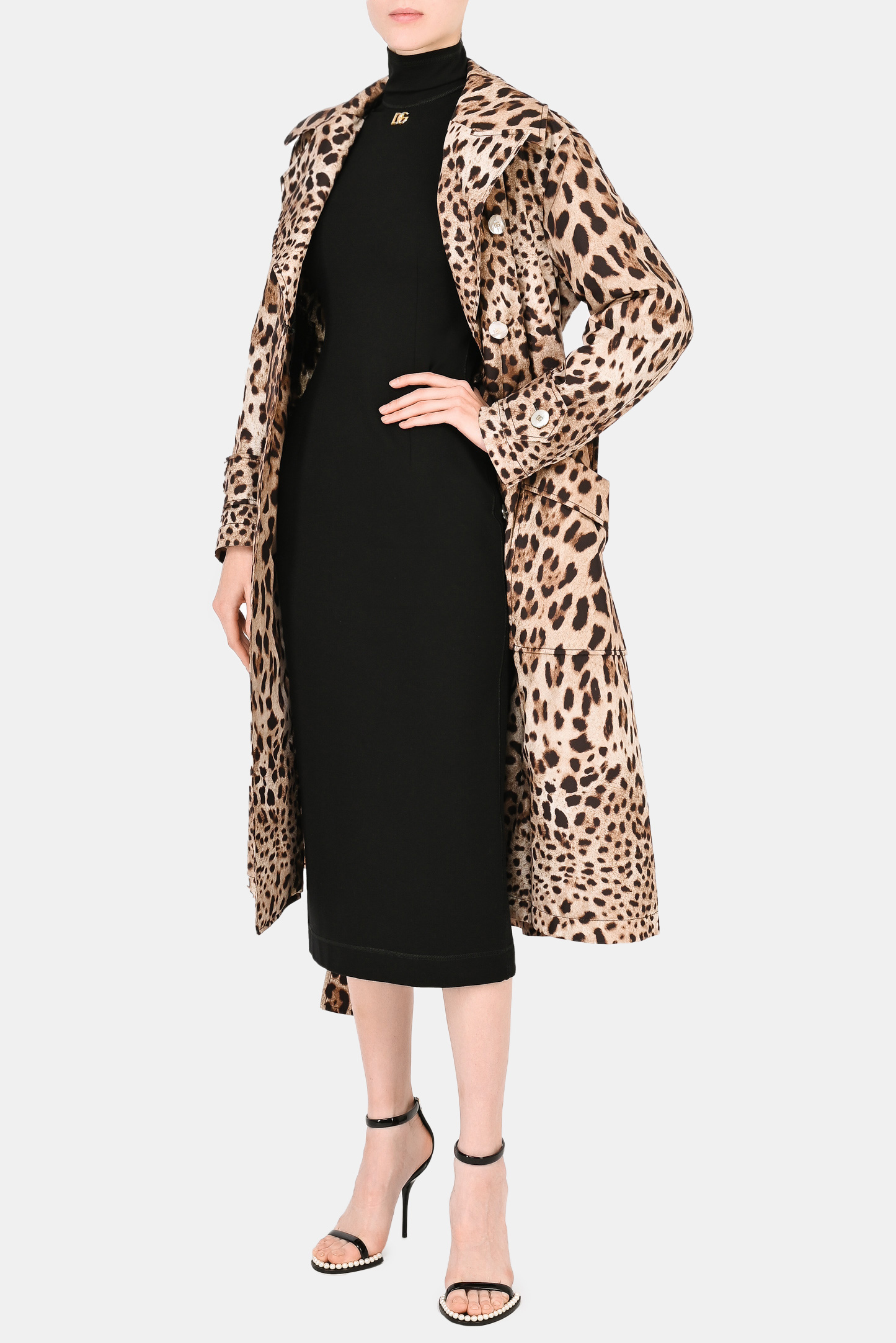Плащ DOLCE & GABBANA F0AV1T FSM7M, цвет: Леопардовый, Женский