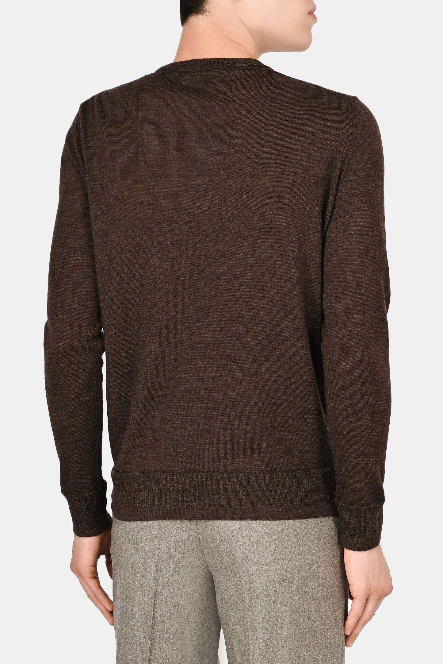 Свитер CANALI MK01260 C0821, цвет: Коричневый, Мужской