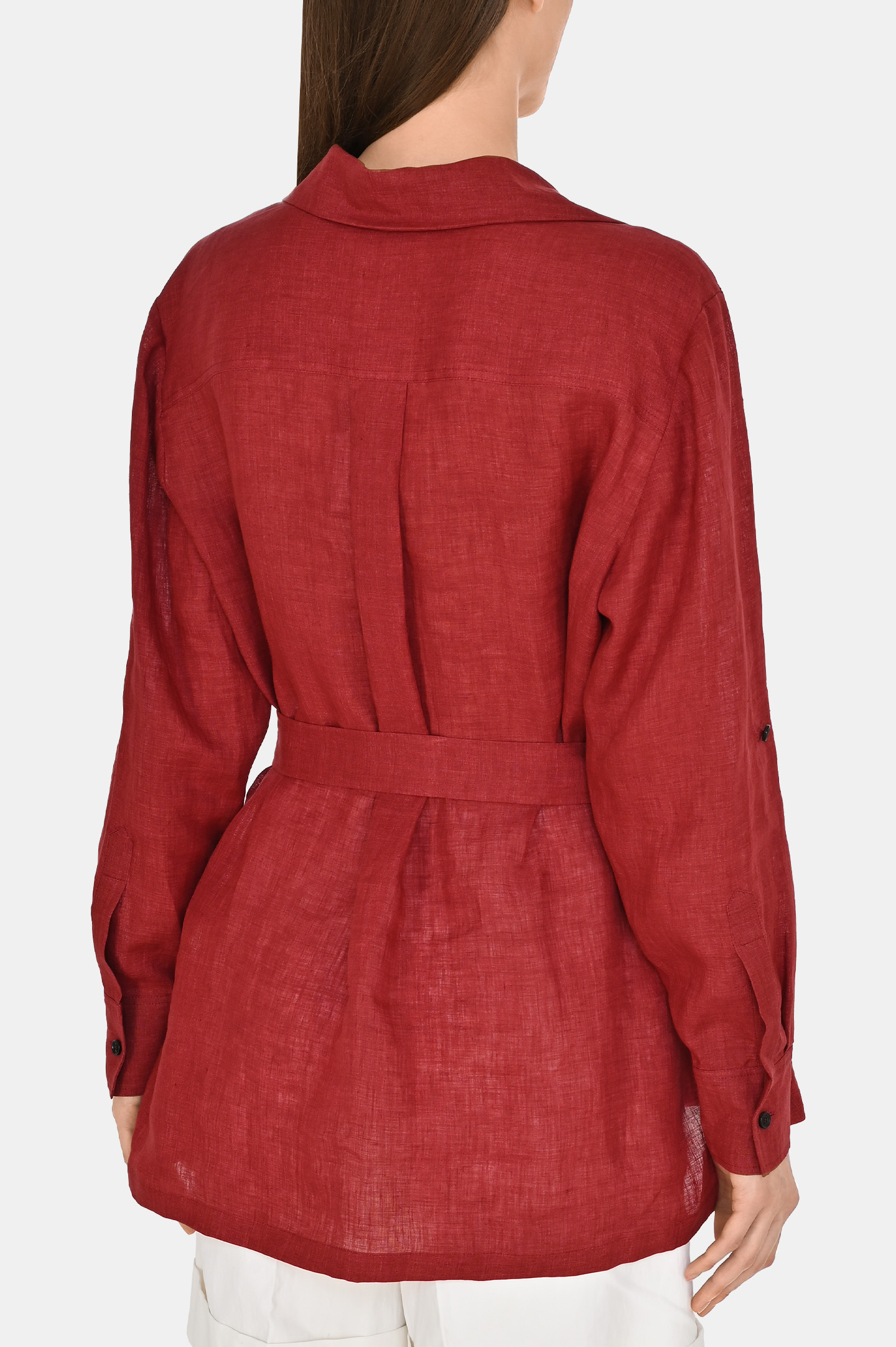 Блуза+пояс KITON D57418K0903E0, цвет: Бордовый, Женский