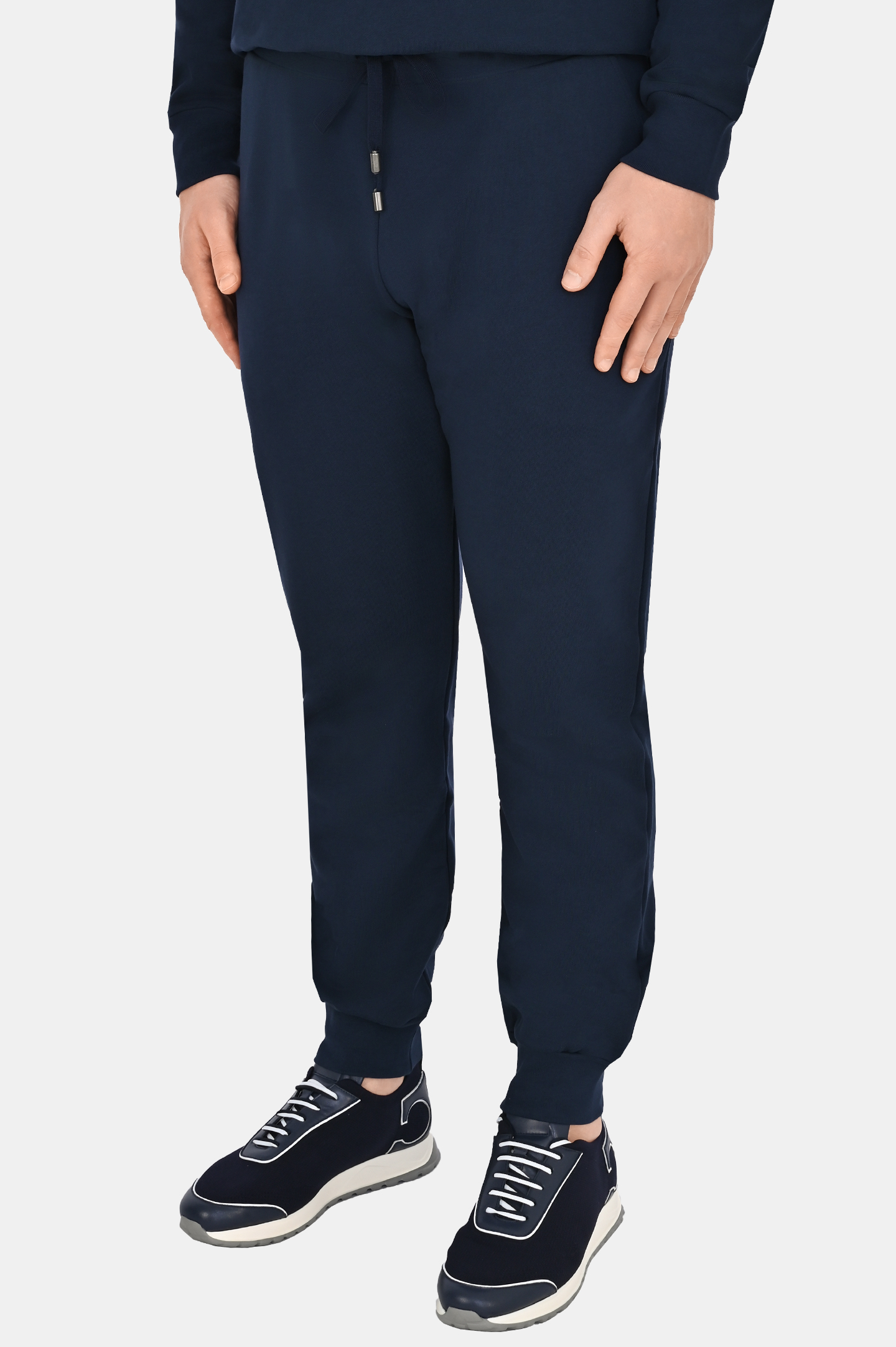 Хлопковые спортиные брюки CANALI MJ02043 T0701, цвет: Темно-синий, Мужской