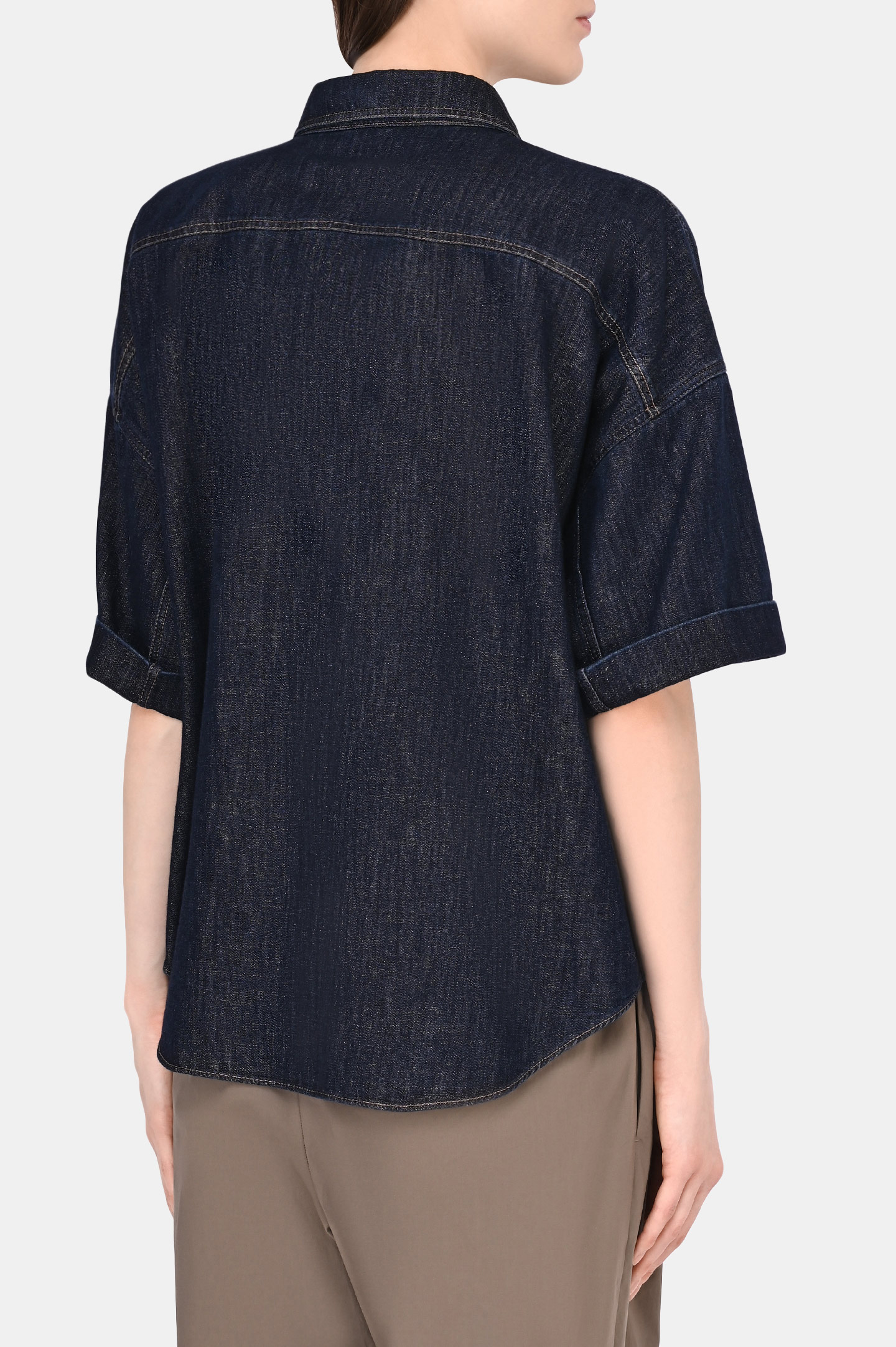Блуза (Рубашка) BRUNELLO  CUCINELLI MH197NL506, цвет: Синий, Женский