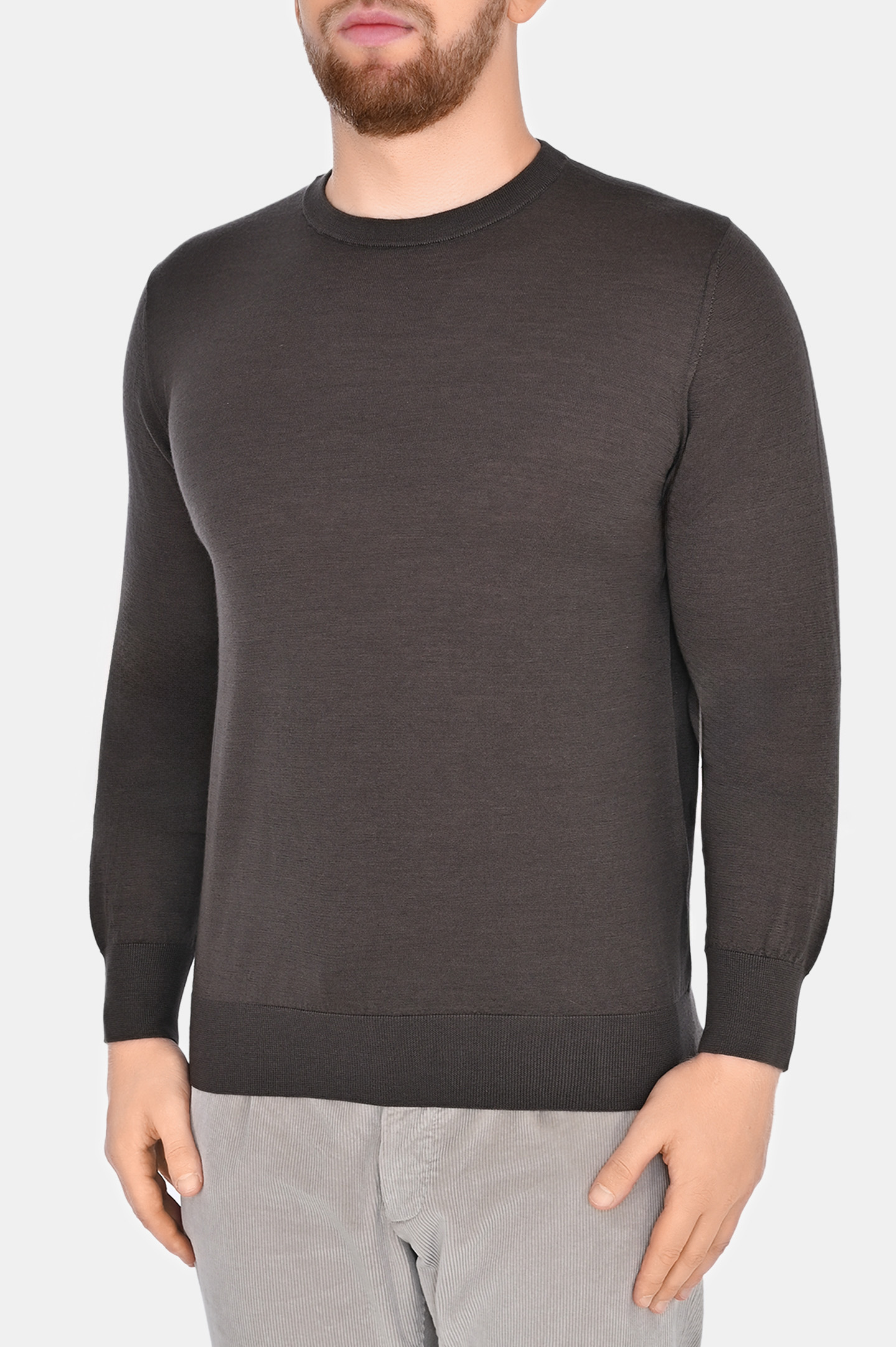 Свитер базовый DORIANI CASHMERE 18000/79 79, цвет: Темно-коричневый, Мужской