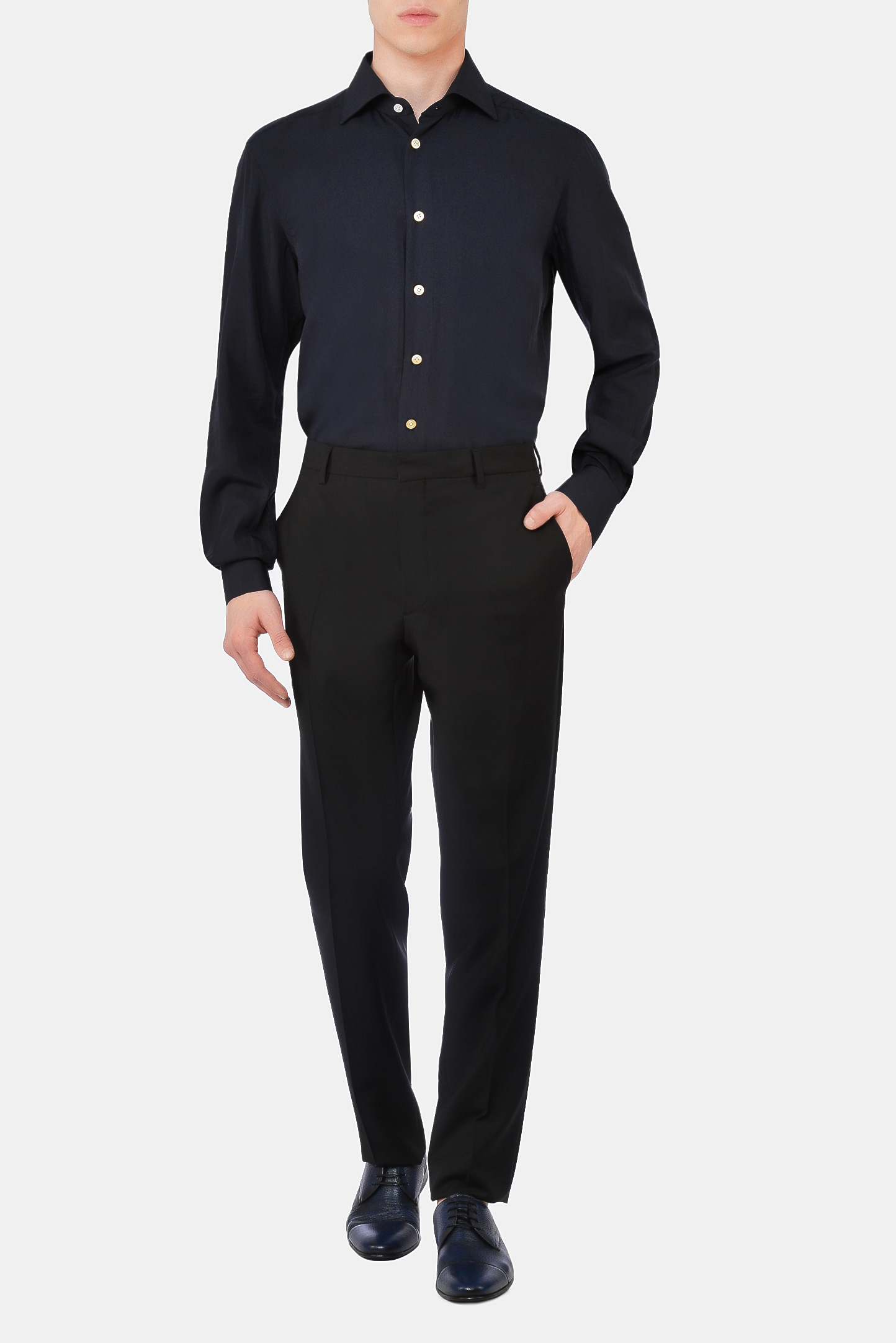 Рубашка KITON UCCH076140, цвет: Синий, Мужской