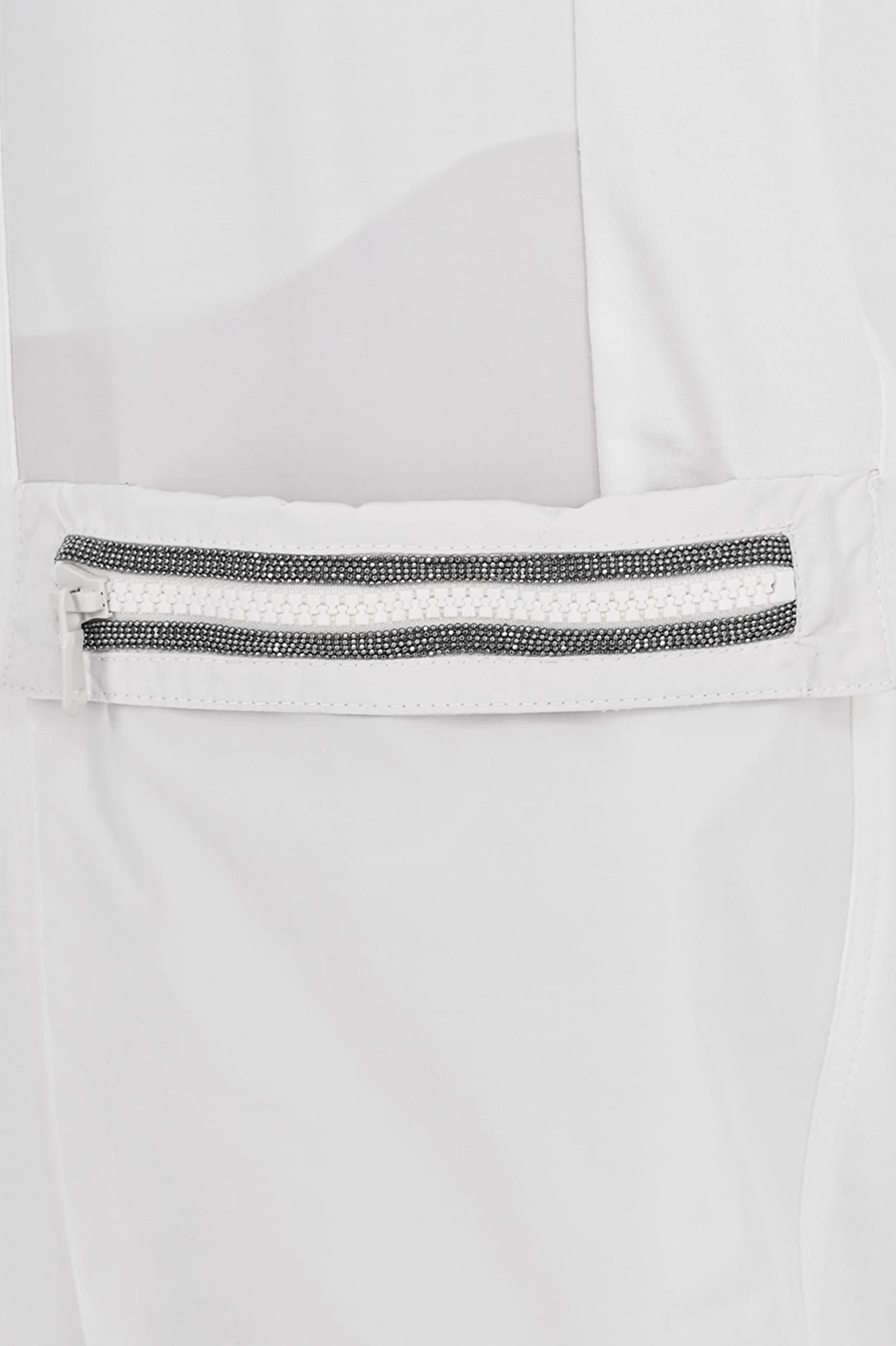 Хлопковые брюки карго с эластаном  BRUNELLO  CUCINELLI MH827EP499, цвет: Белый, Женский
