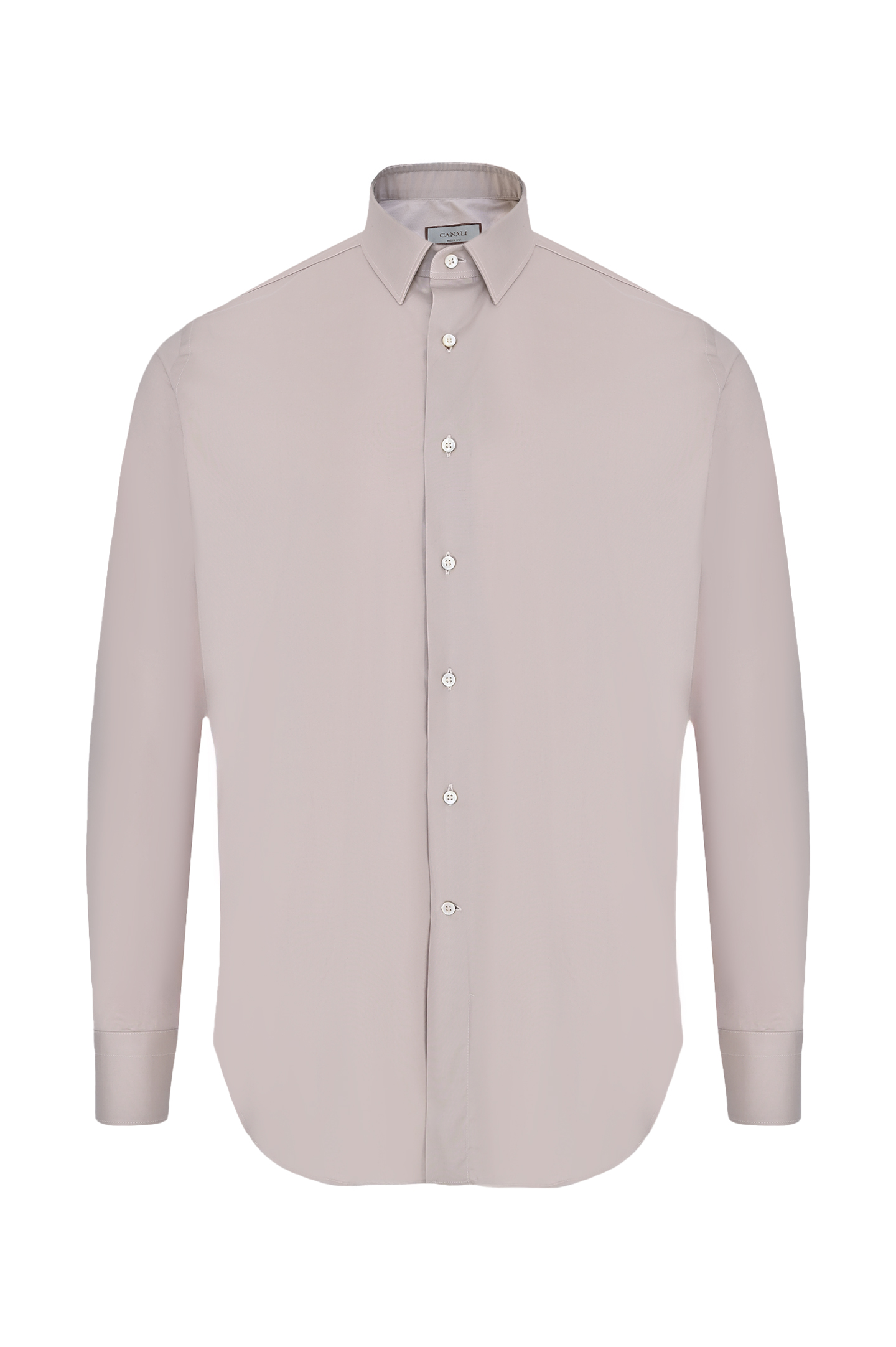 Рубашка из хлопка и эластана CANALI GD02832 7A1, цвет: Бежевый, Мужской