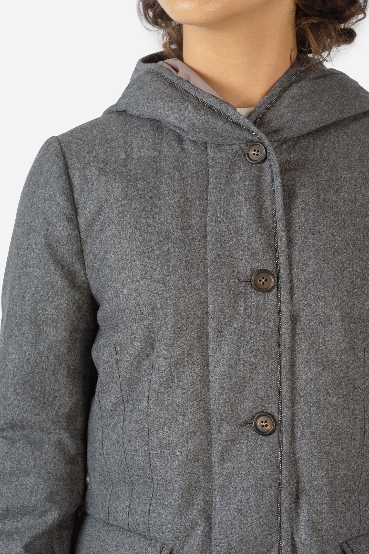Куртка BRUNELLO  CUCINELLI MT2268976, цвет: Серый, Женский