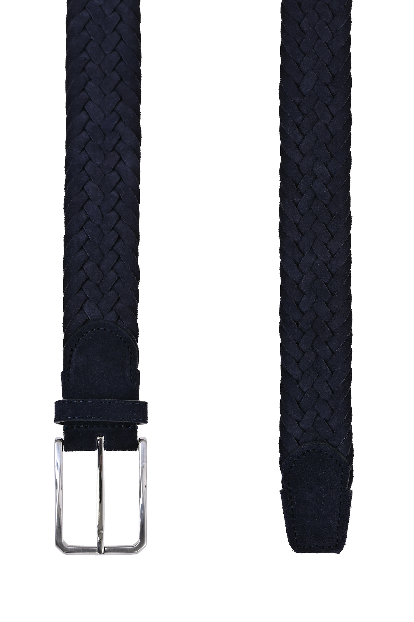 Плетеный кожаный ремень CANALI KB00440 50C, цвет: Темно-синий, Мужской