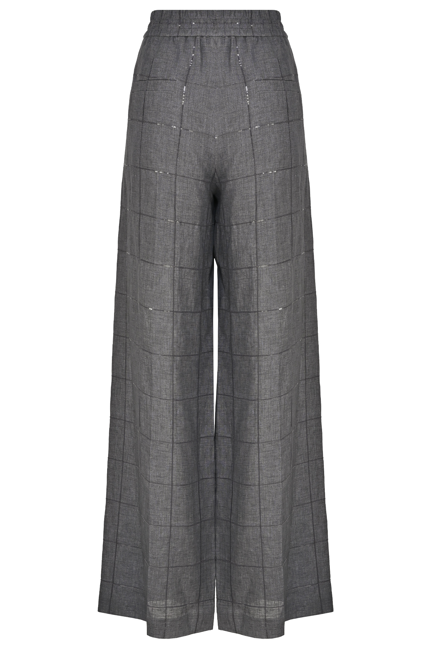 Льняные брюки BRUNELLO  CUCINELLI MM633P8887, цвет: Серый, Женский