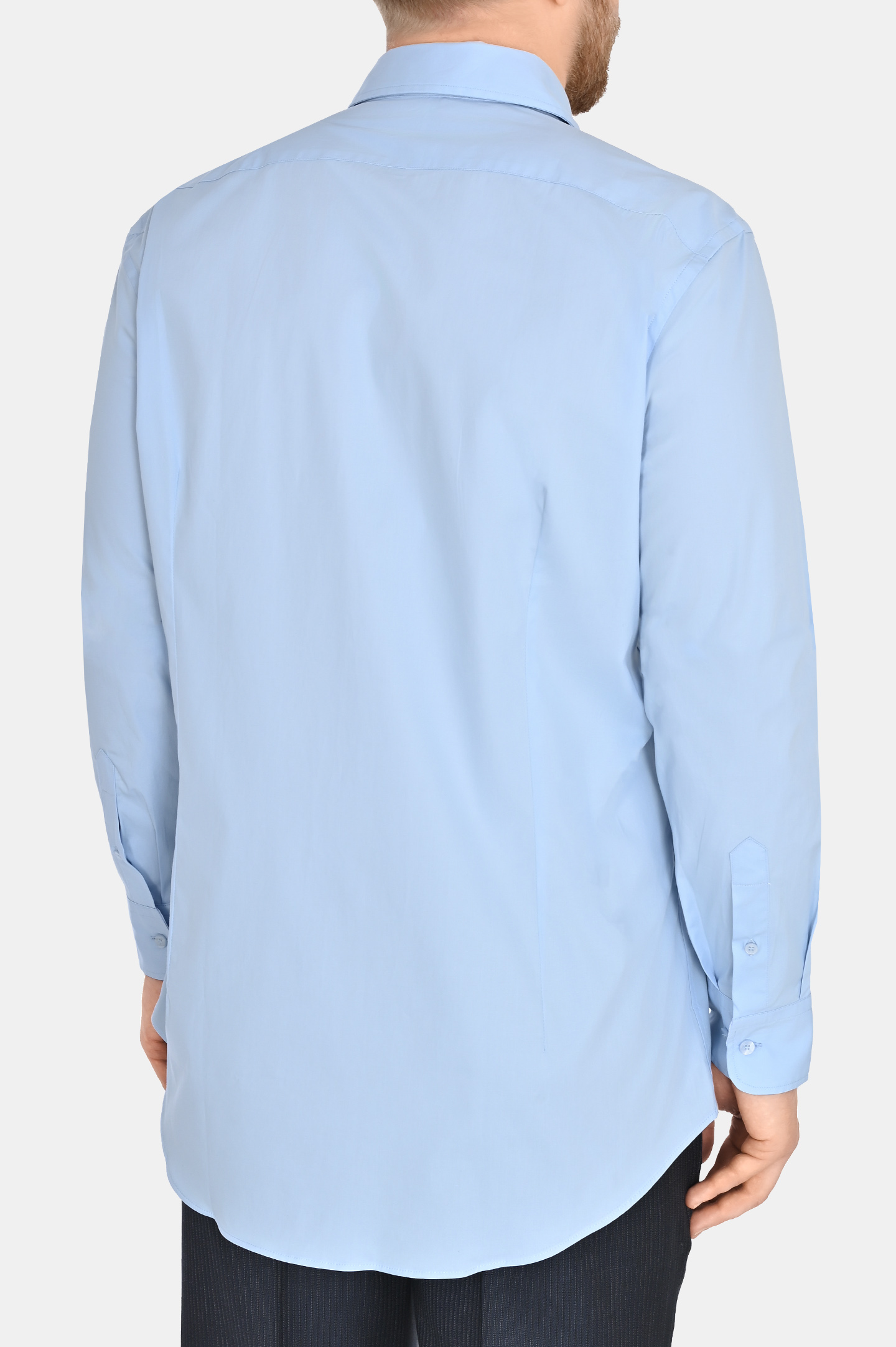 Рубашка из хлопка и эластана ETRO MRIB0001 AV202, цвет: Голубой, Мужской