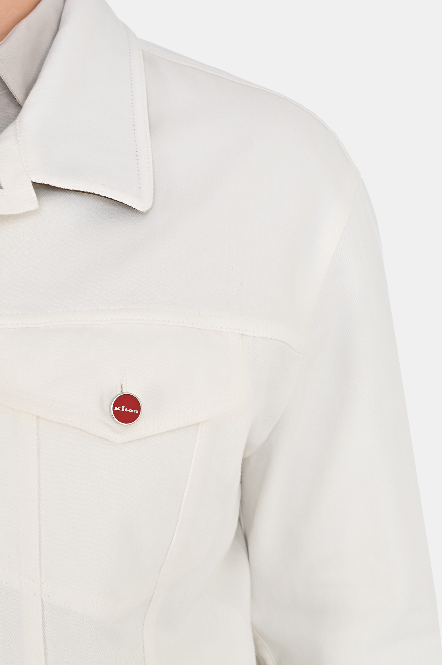Джинсовая куртка с карманами KITON UW1700V0804C0, цвет: Белый, Мужской