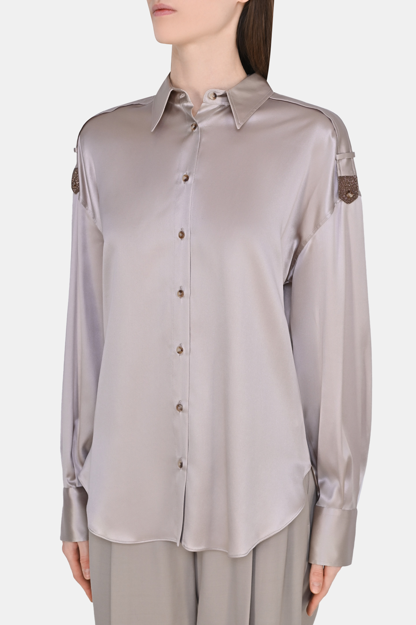 Блуза BRUNELLO  CUCINELLI MPC59RH126, цвет: Бежевый, Женский
