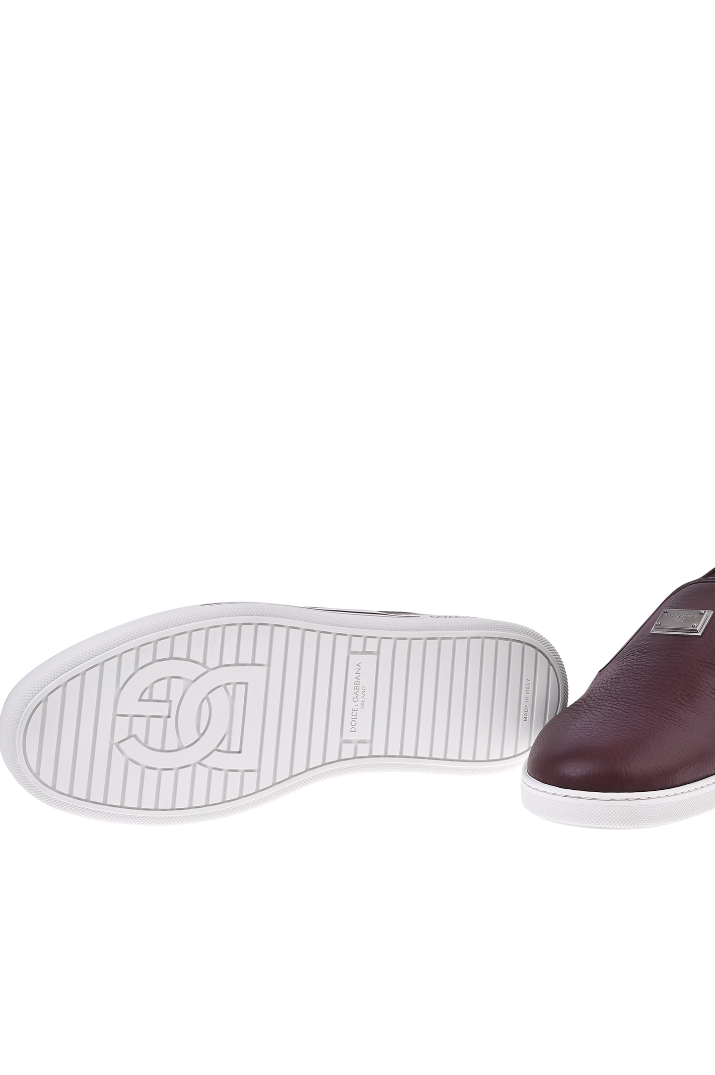 Слипоны DOLCE & GABBANA CS2321 A8034, цвет: Бордовый, Мужской