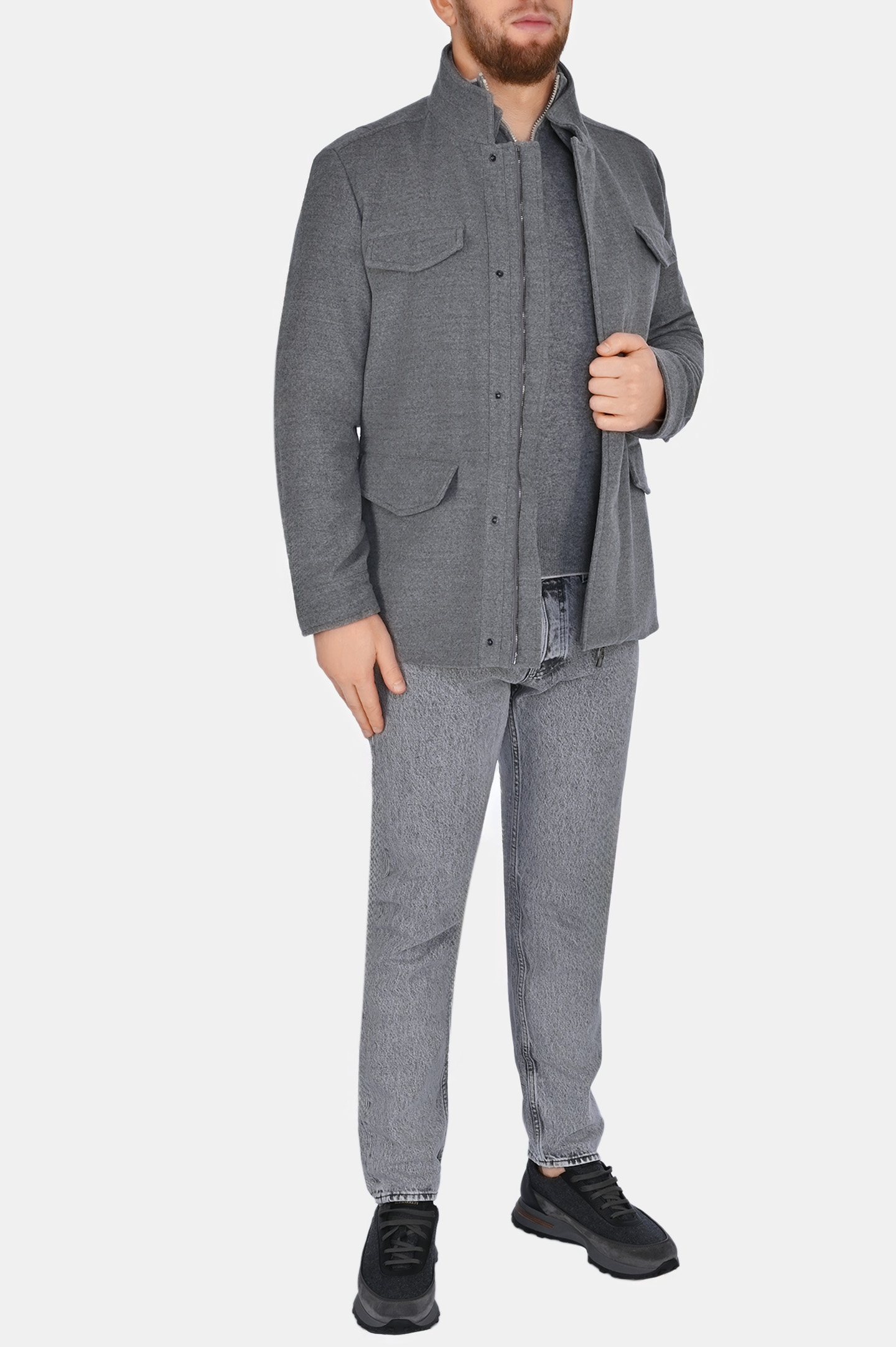 Куртка DORIANI CASHMERE A373, цвет: Серый, Мужской