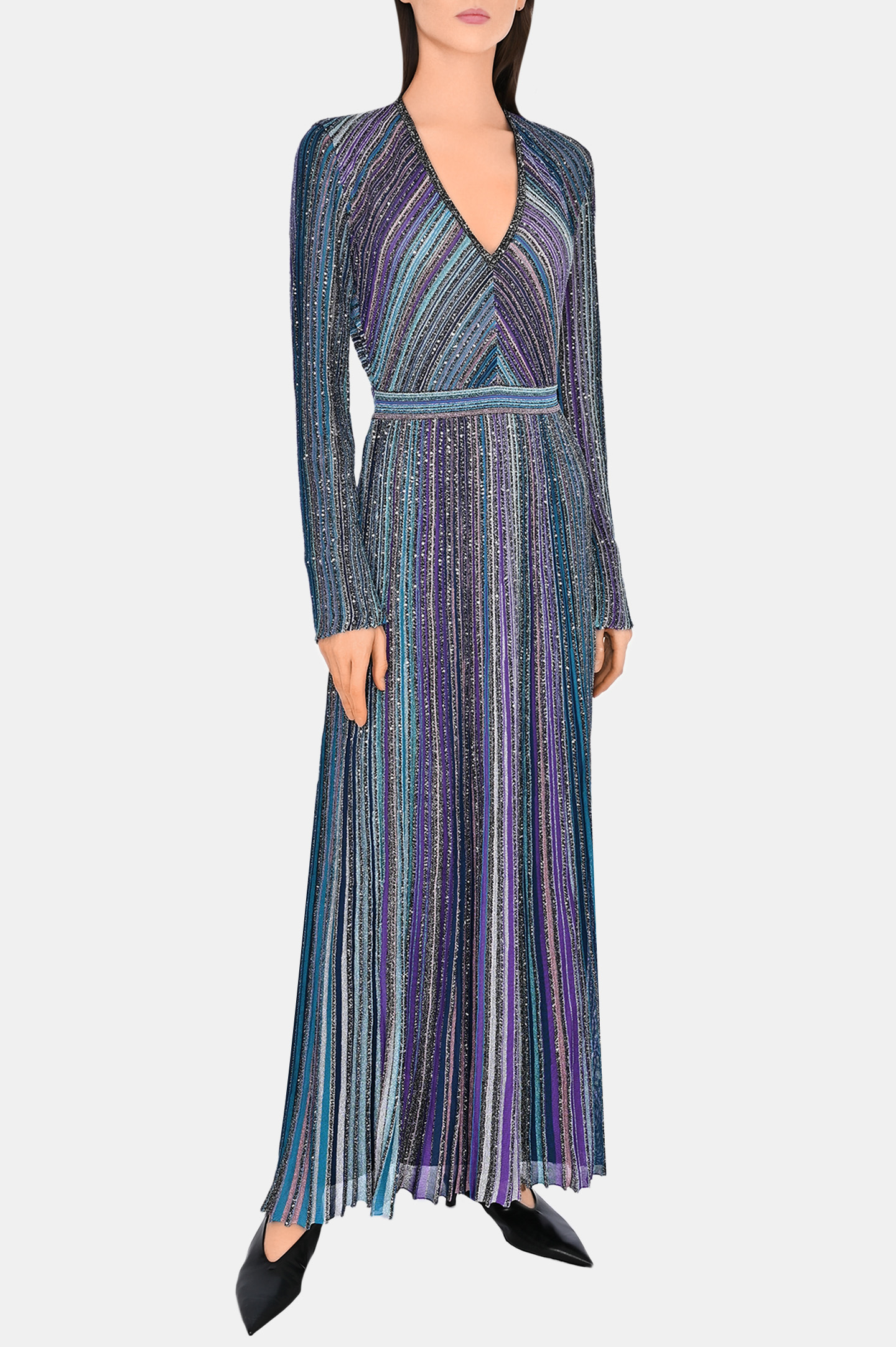 Платье с v-образным вырезом MISSONI DS24WG1M-BK039E, цвет: Разноцветный, Женский