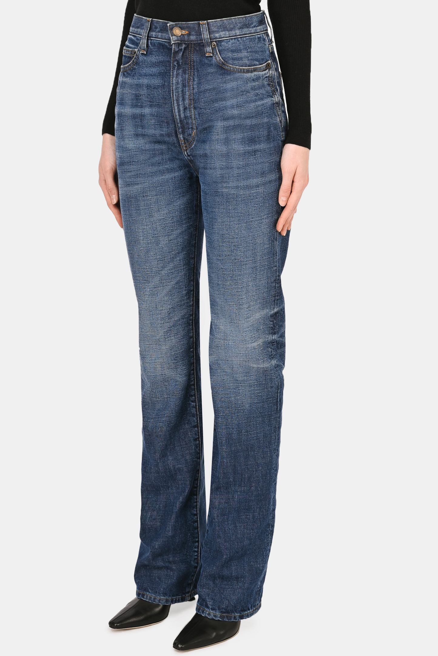 Джинсы SAINT LAURENT 644332 Y10GA 4156, цвет: Синий, Женский