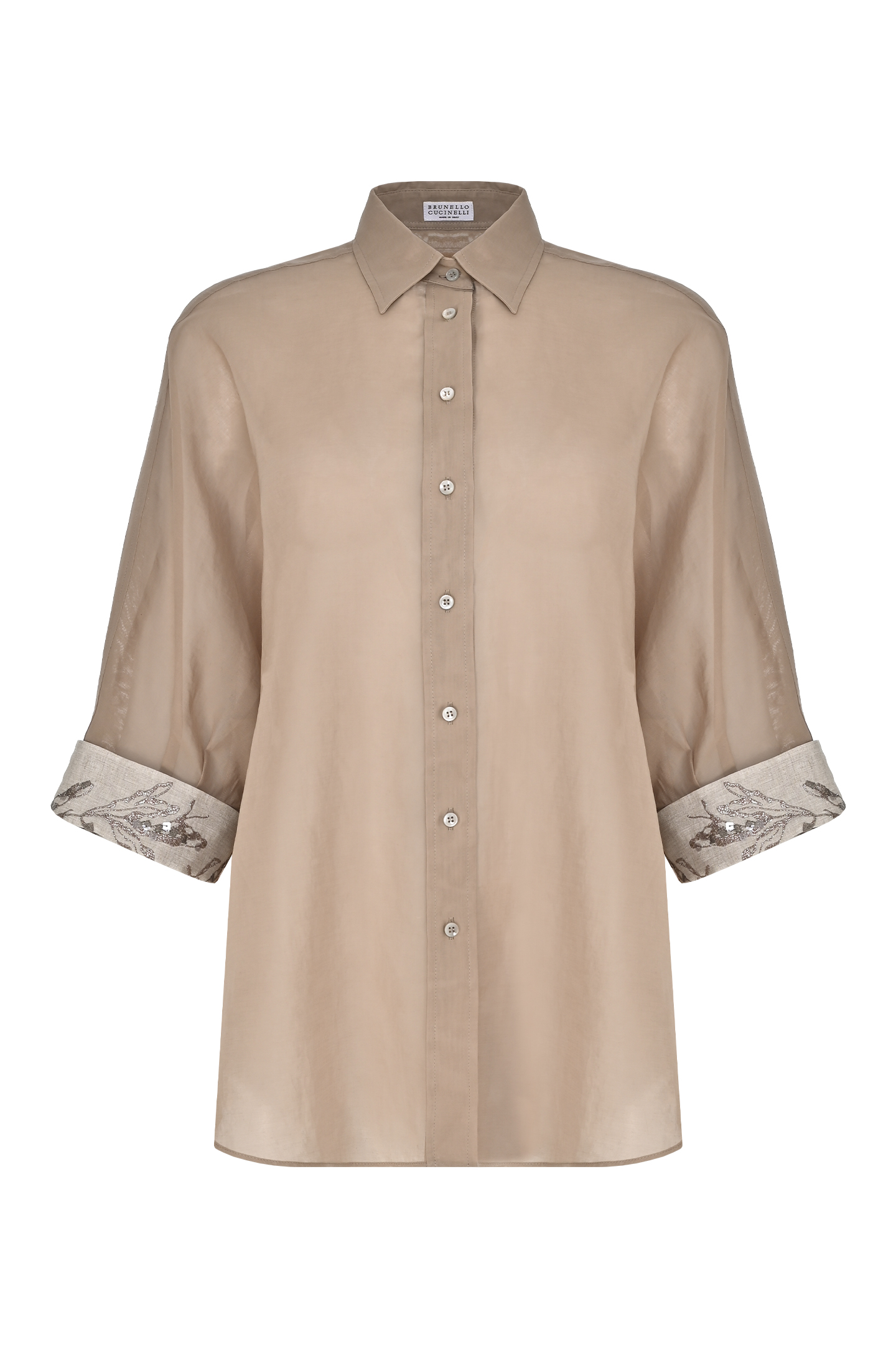 Блуза (Рубашка) BRUNELLO  CUCINELLI MH911RH616, цвет: Бежевый, Женский