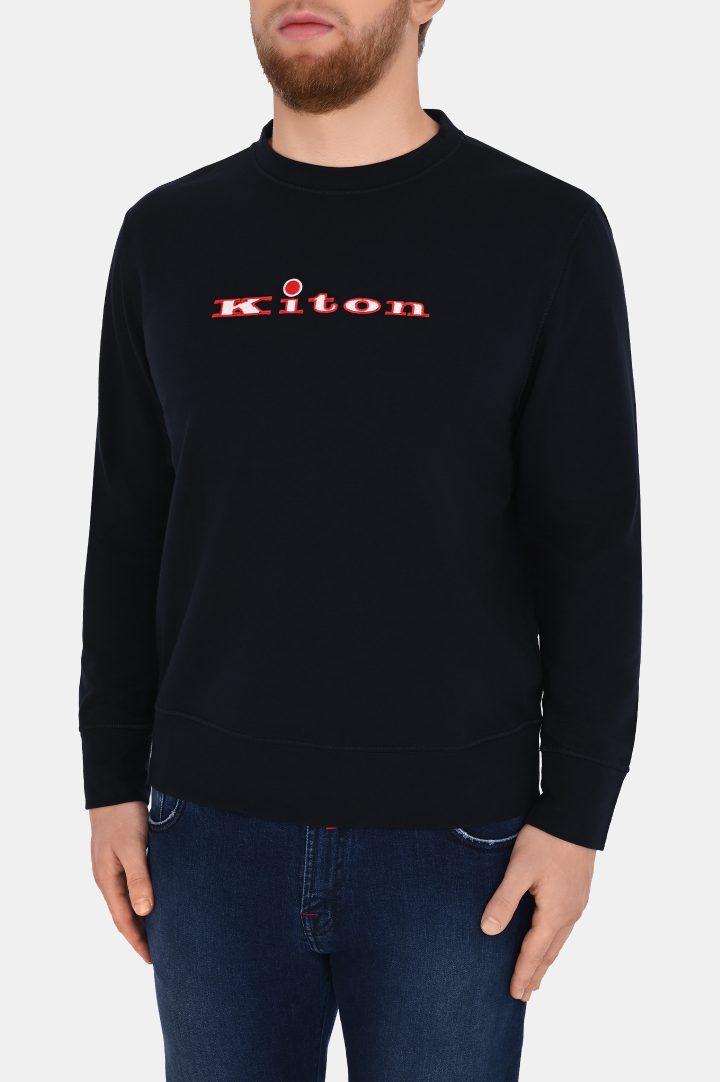 Свитер KITON UMK01811, цвет: Синий, Мужской