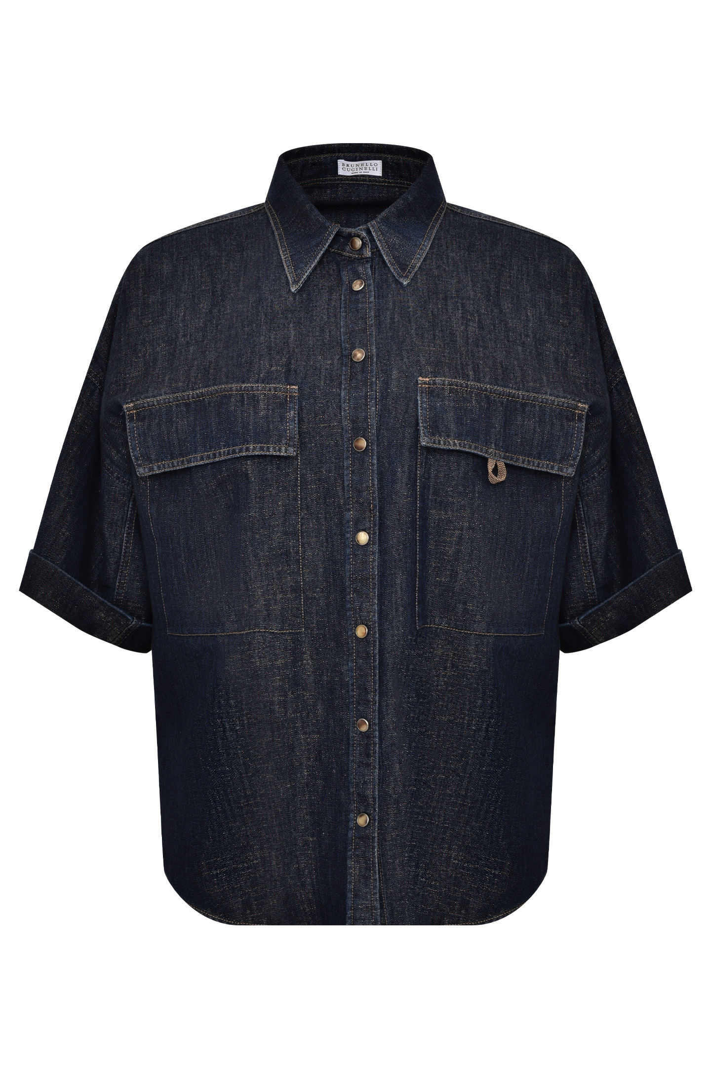 Блуза (Рубашка) BRUNELLO  CUCINELLI MH197NL506, цвет: Синий, Женский