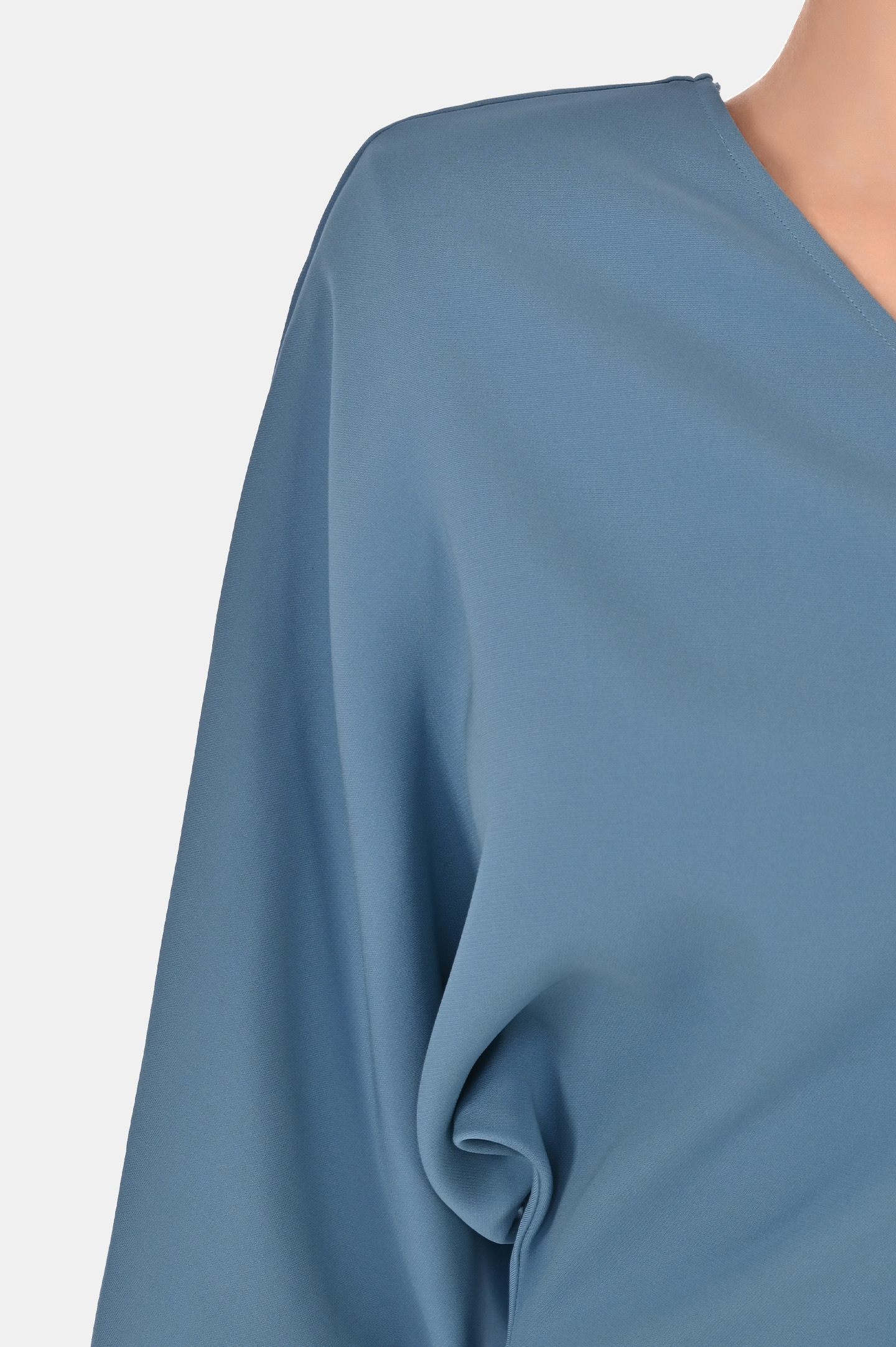 Платье из шелка и эластана с открым плечом JACOB LEE WSD005SS24JB, цвет: Голубой, Женский