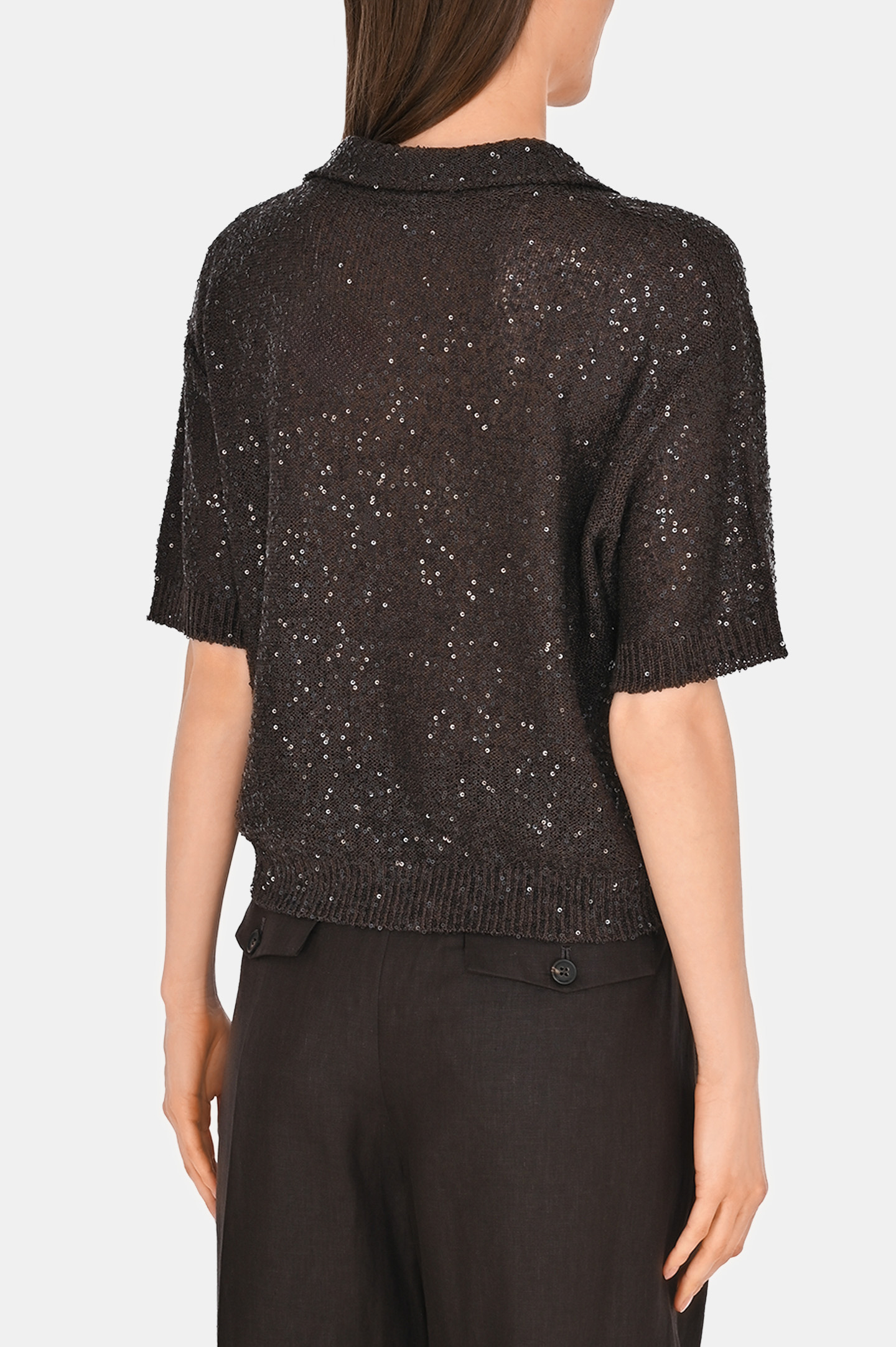 Джемпер BRUNELLO  CUCINELLI MDJ547605, цвет: Темно-коричневый, Женский