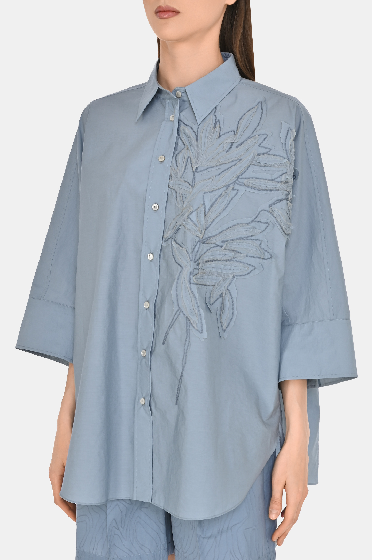 Рубашка BRUNELLO  CUCINELLI M0F79RJ516, цвет: Голубой, Женский