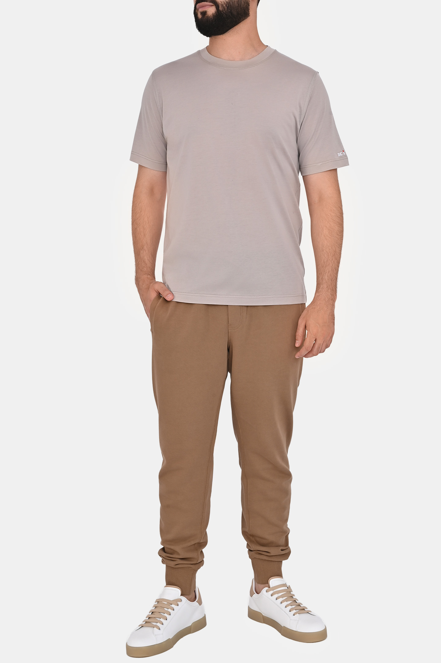 Футболка KITON UMK0721H10, цвет: Светло-бежевый, Мужской