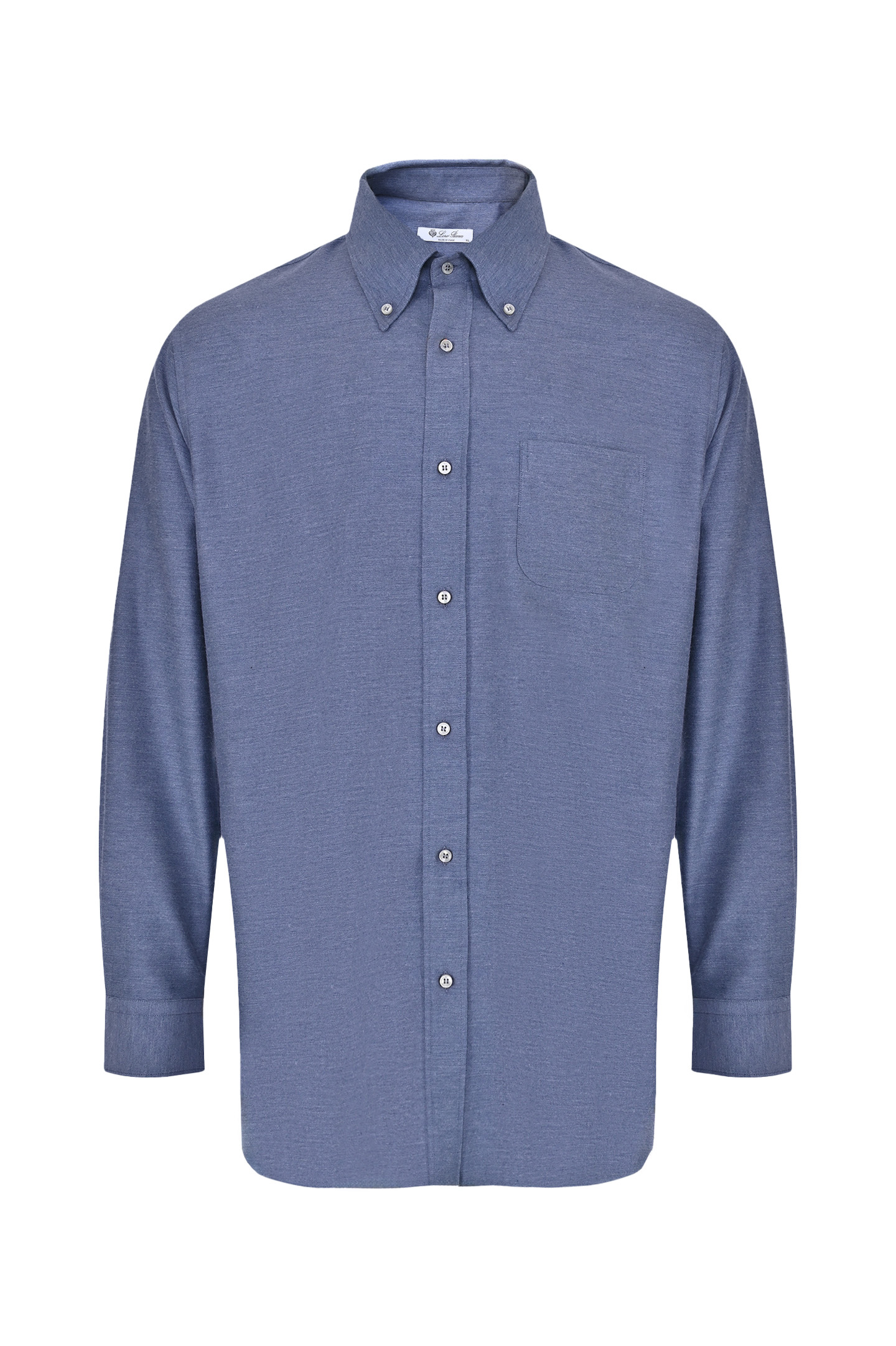 Рубашка из хлопка и кашемира LORO PIANA FAO0362 , цвет: Голубой, Мужской