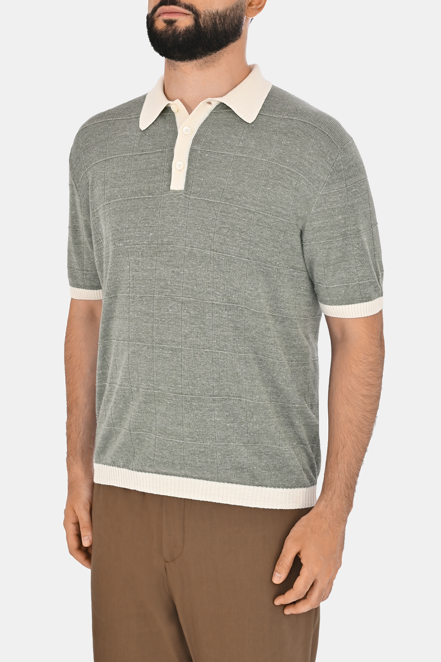 Поло CANALI MK02269 C1084, цвет: Зеленый, Мужской