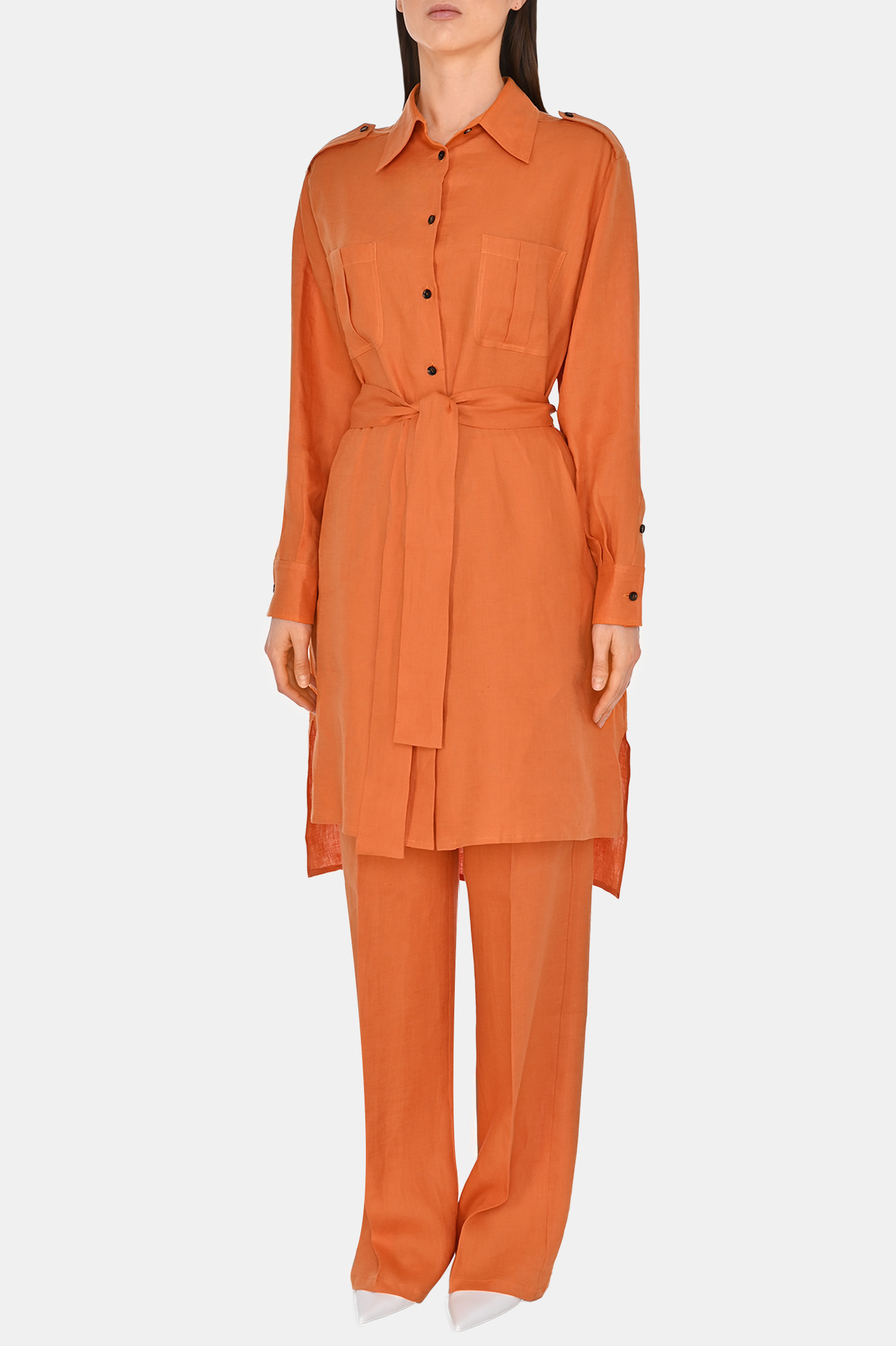 Платье+пояс KITON D55368H092850, цвет: Оранжевый, Женский