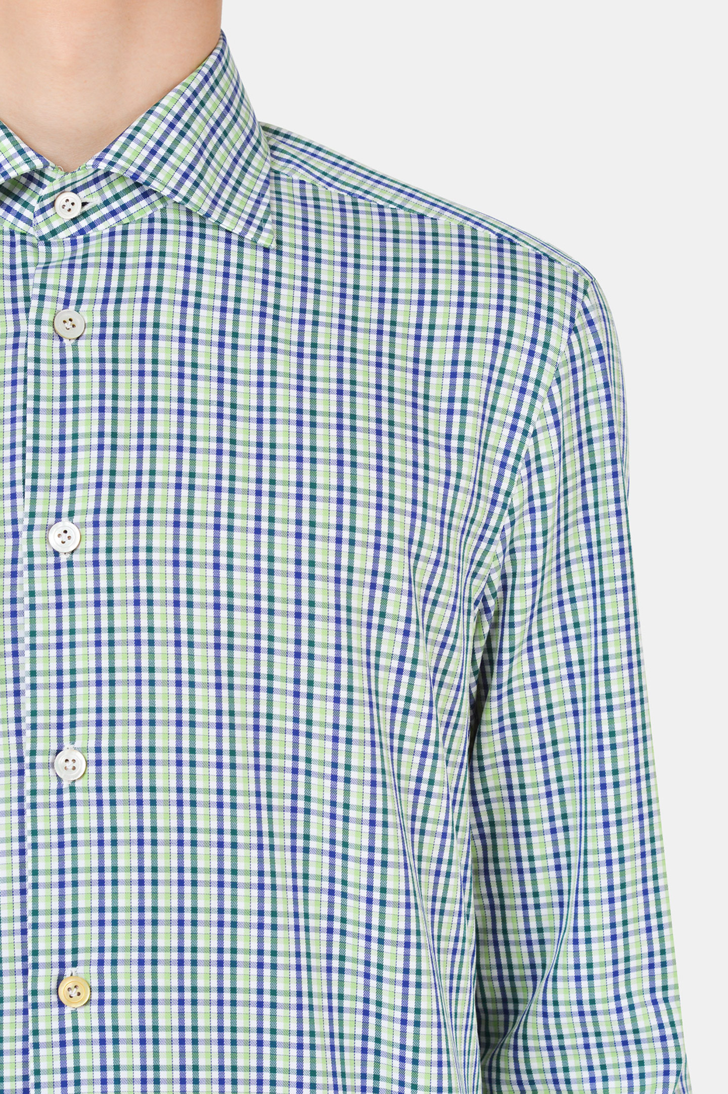 Рубашка KITON UCCH074353, цвет: Зеленый, Мужской